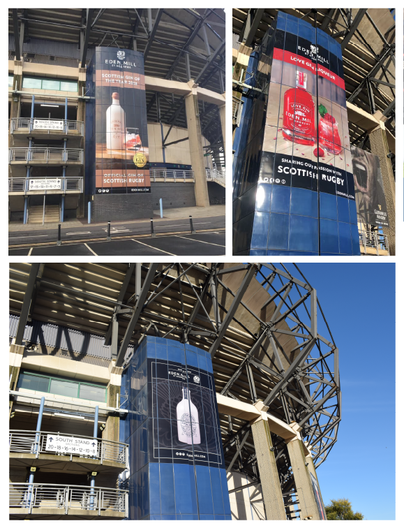Banner ads designed for Scottish Rugby X Eden Mill