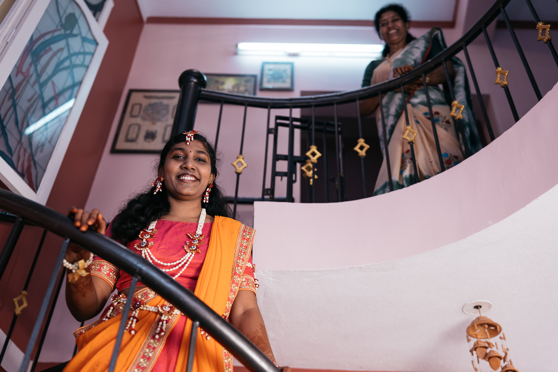 When the bride first climbed down