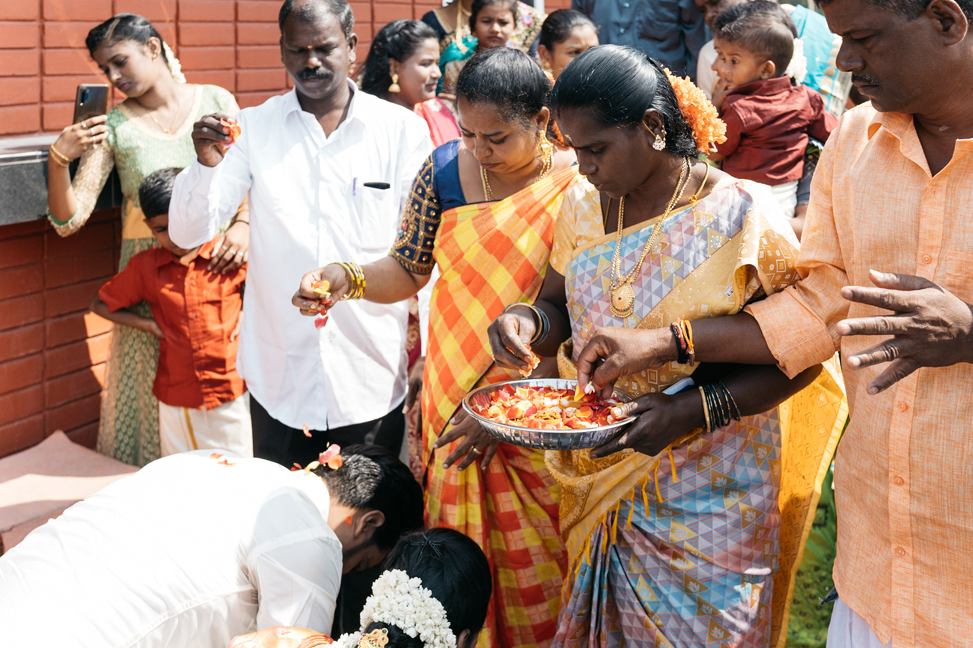 Parents beless the couple
