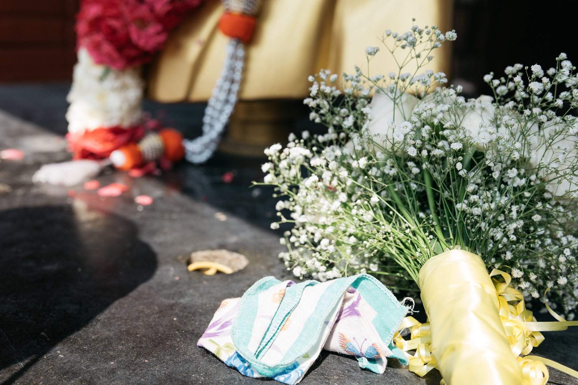 Bride leaves the bokeh