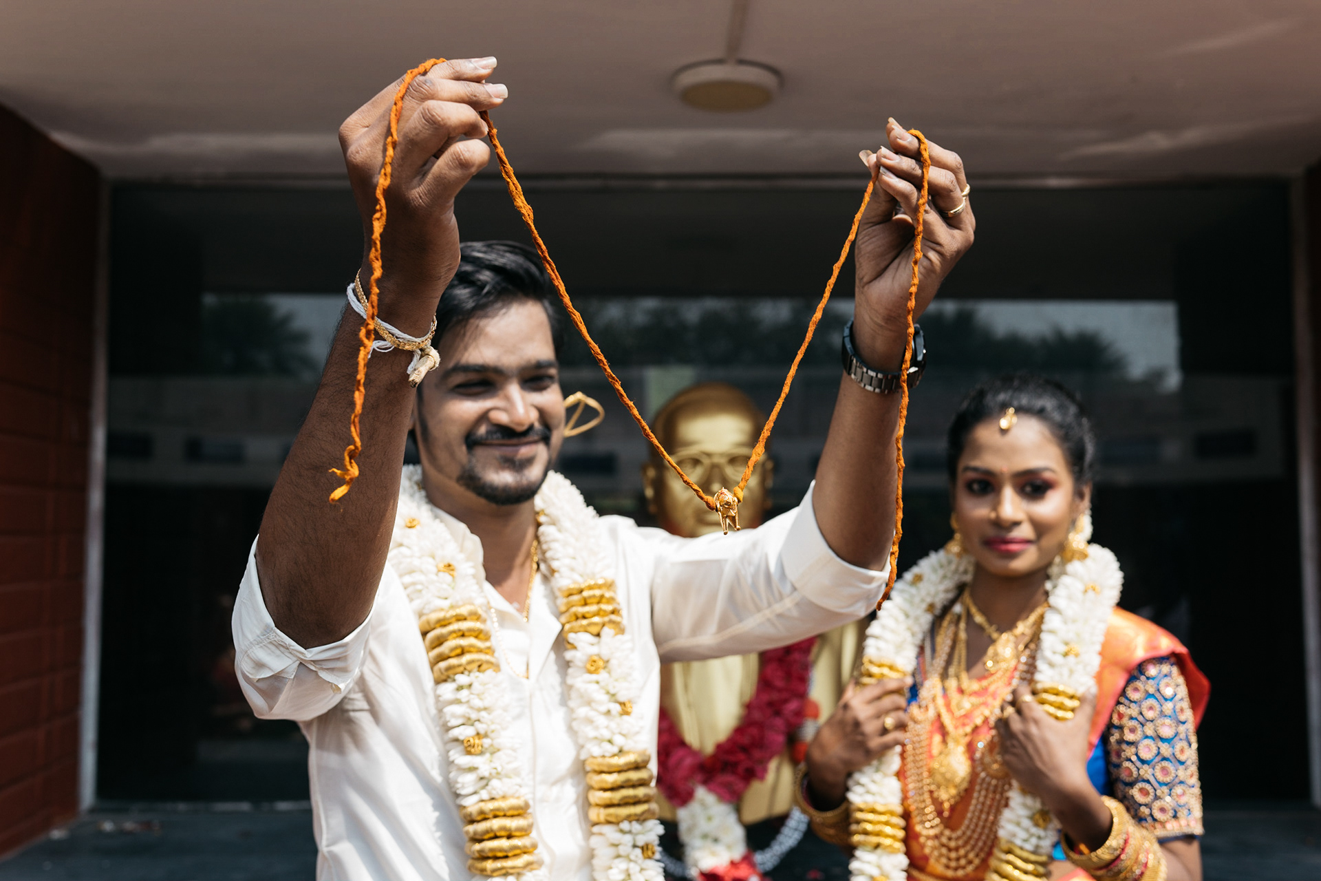 Showing thali to the guest