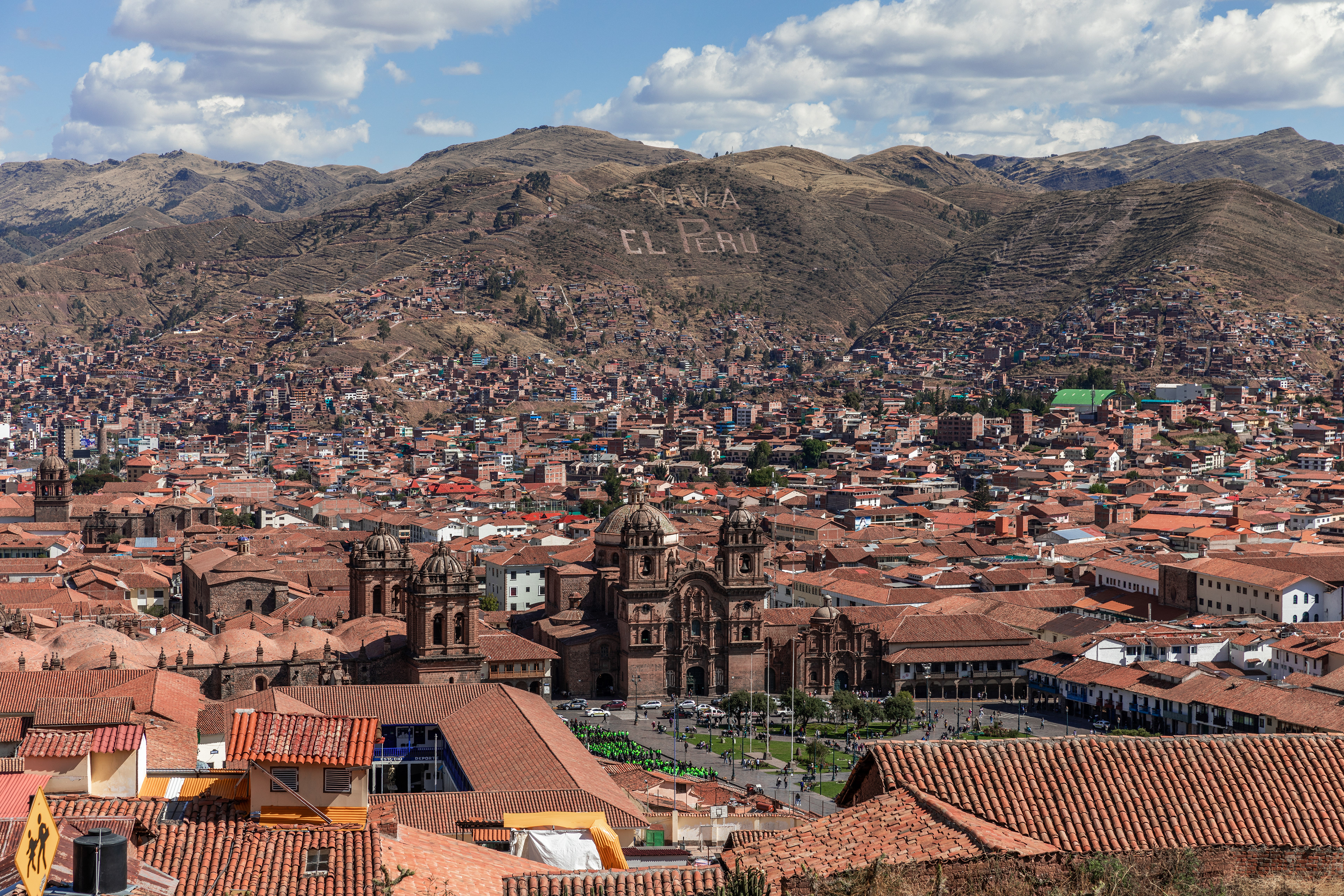 Upper view of the Main Square and Cathedral