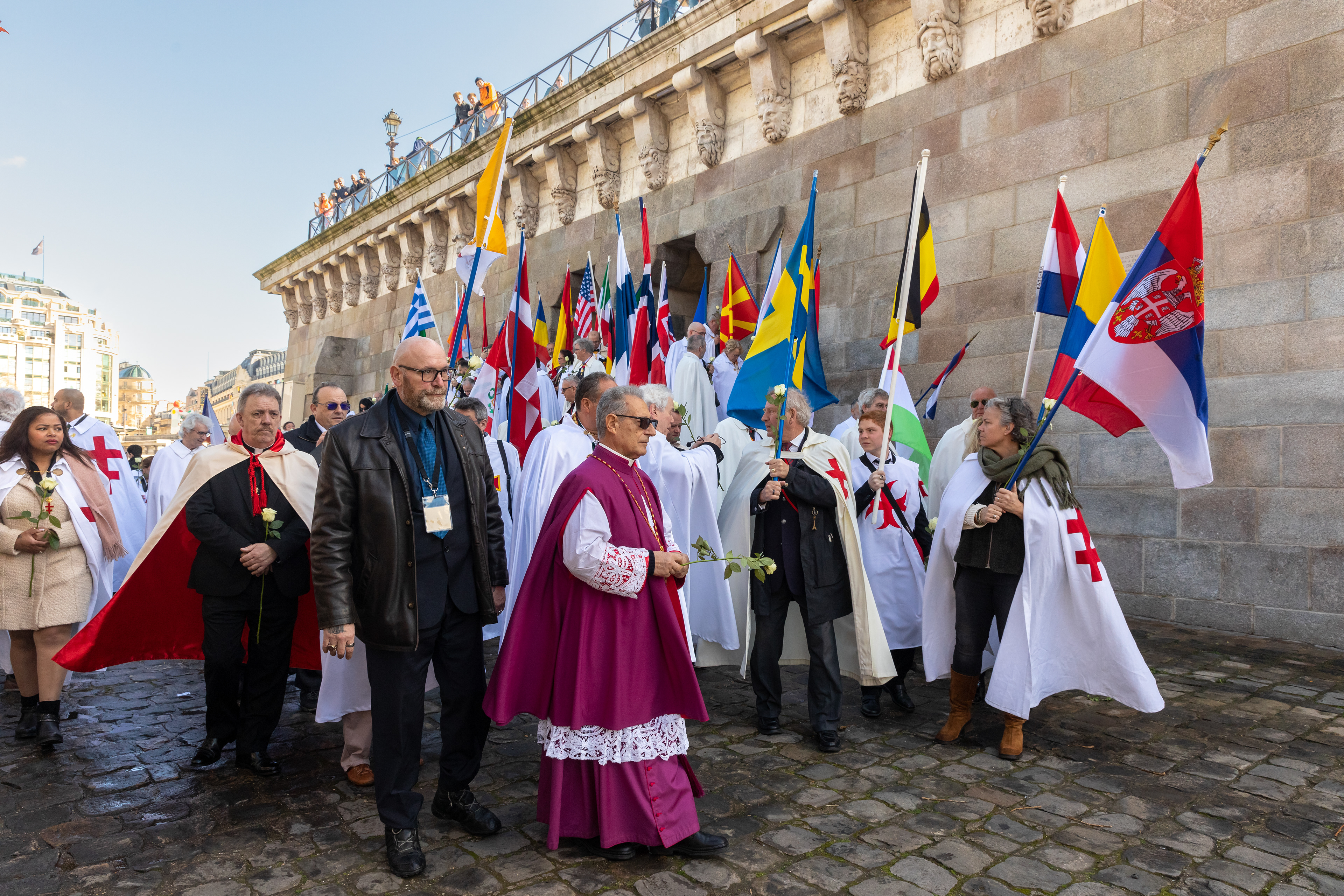The Monsignor of the Vatican after giving a speech to the brothers