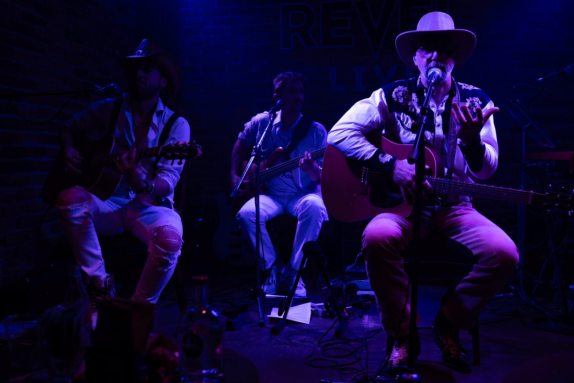 La band Bepi and the Prismas live in concerto.