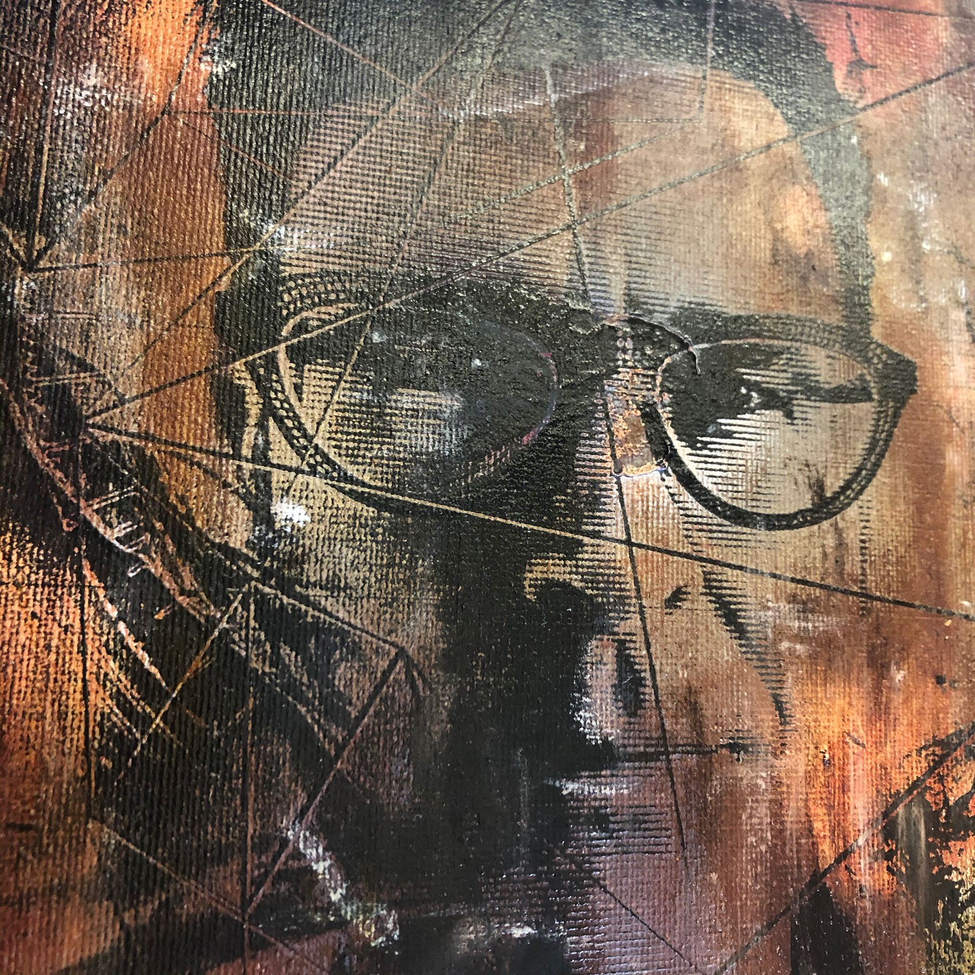 Laser engraved & painted on canvas