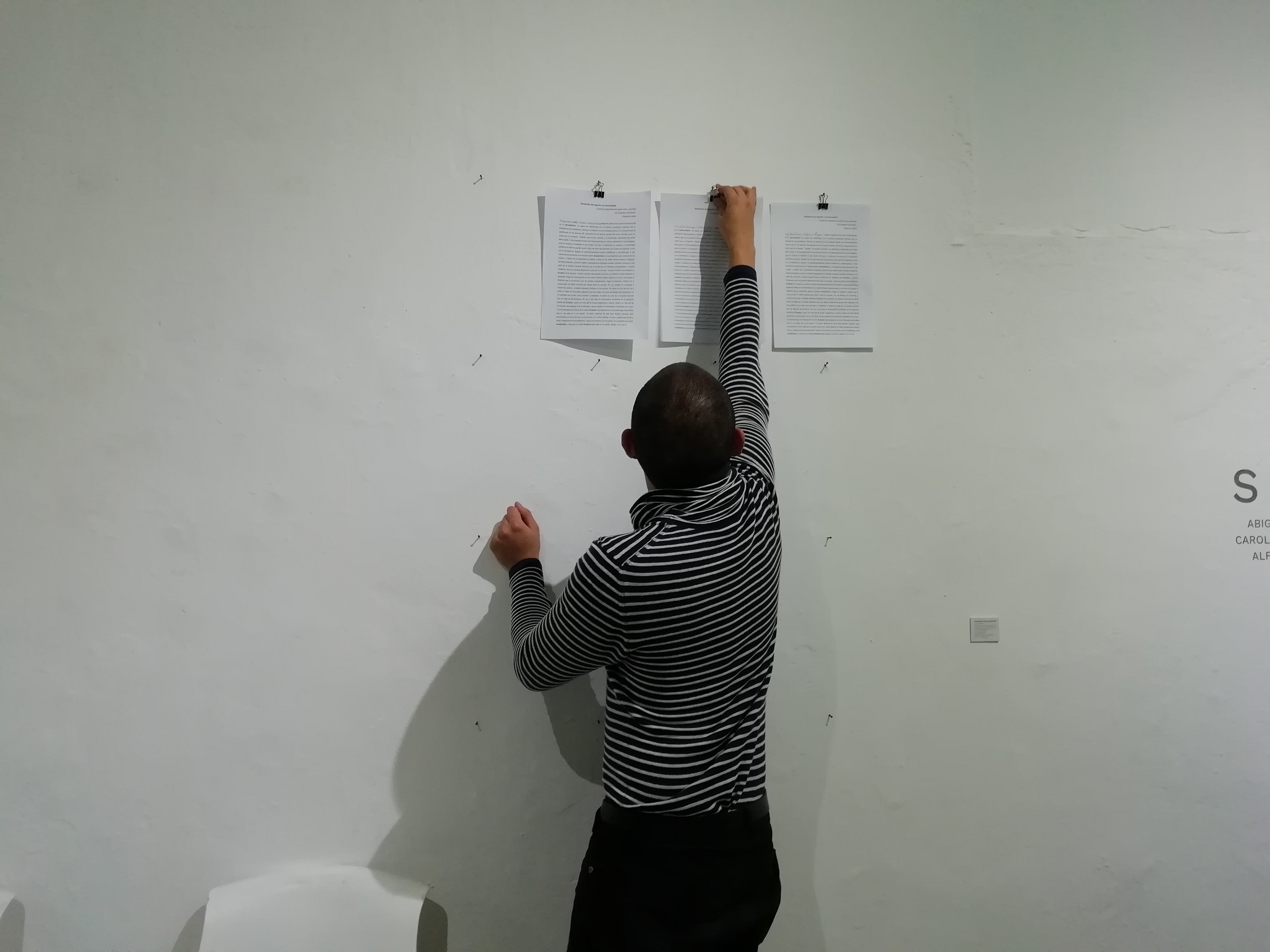 On display: Declaration to be stateless series, Luis López, 2019 No Lugar - Contemporary Art.