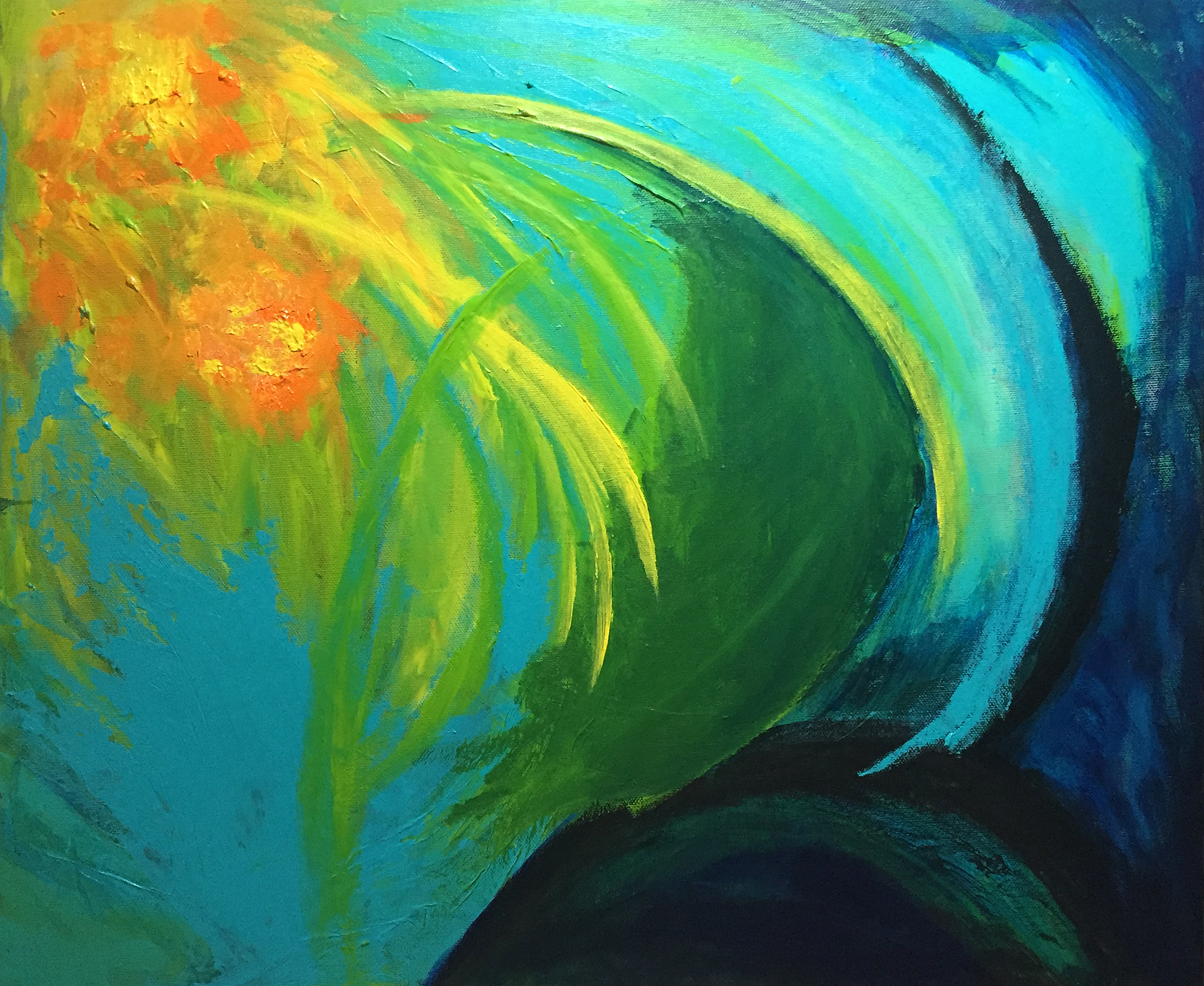 "Medium Up Swing" 2016 16"x20" Acrylic on Canvas