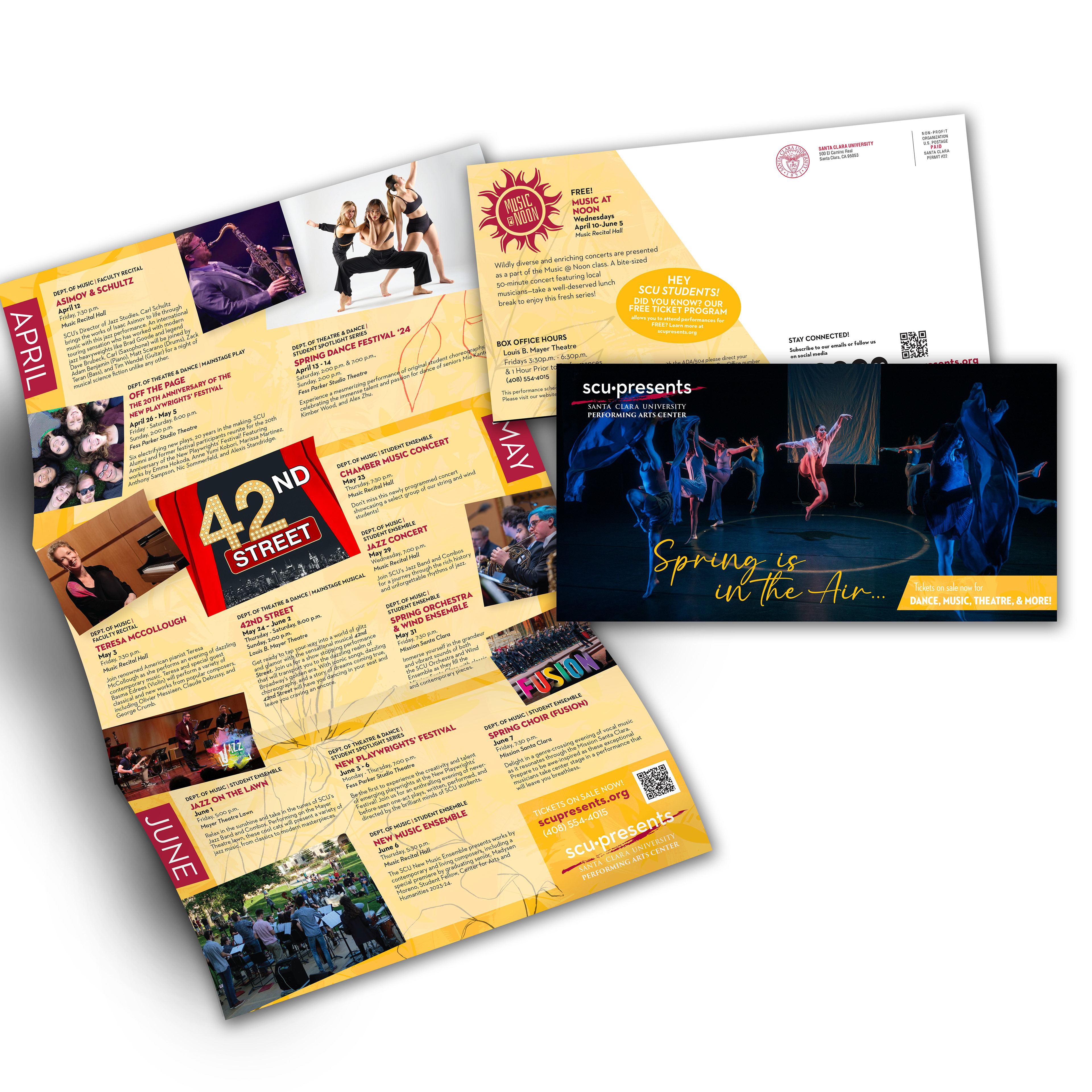 Spring 2024 Folded mailer for SCU • Presents