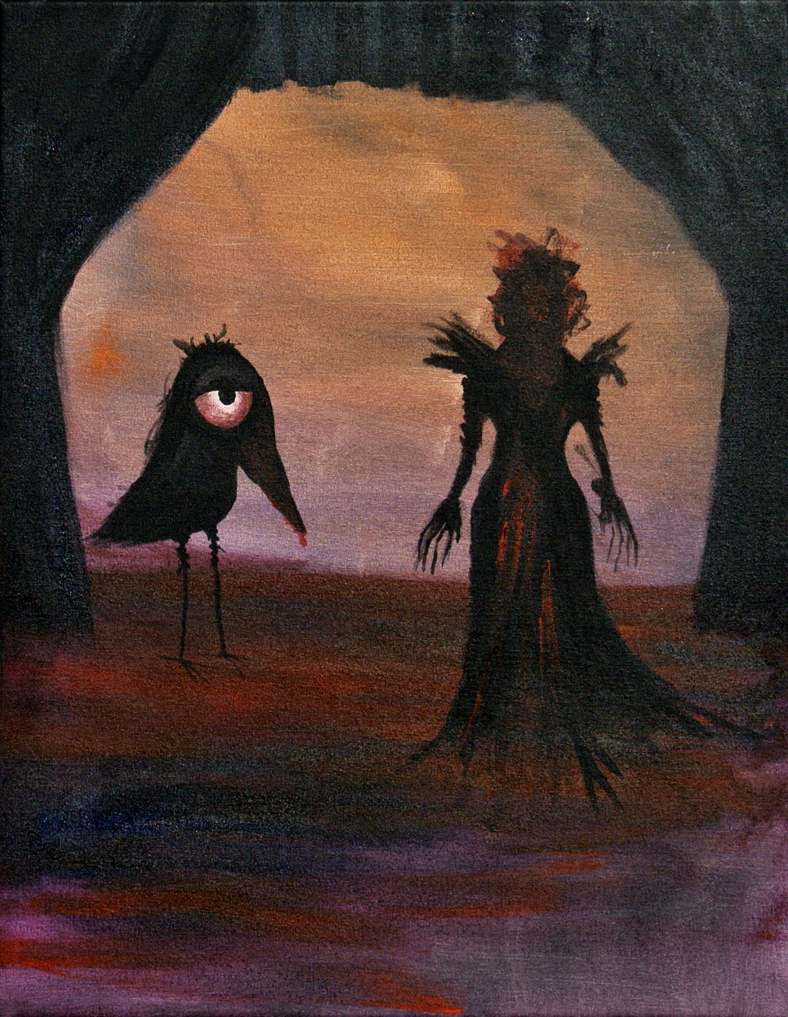"Gothic Bird Opera" 2017 20"x30" Acrylic on Canvas $495 
