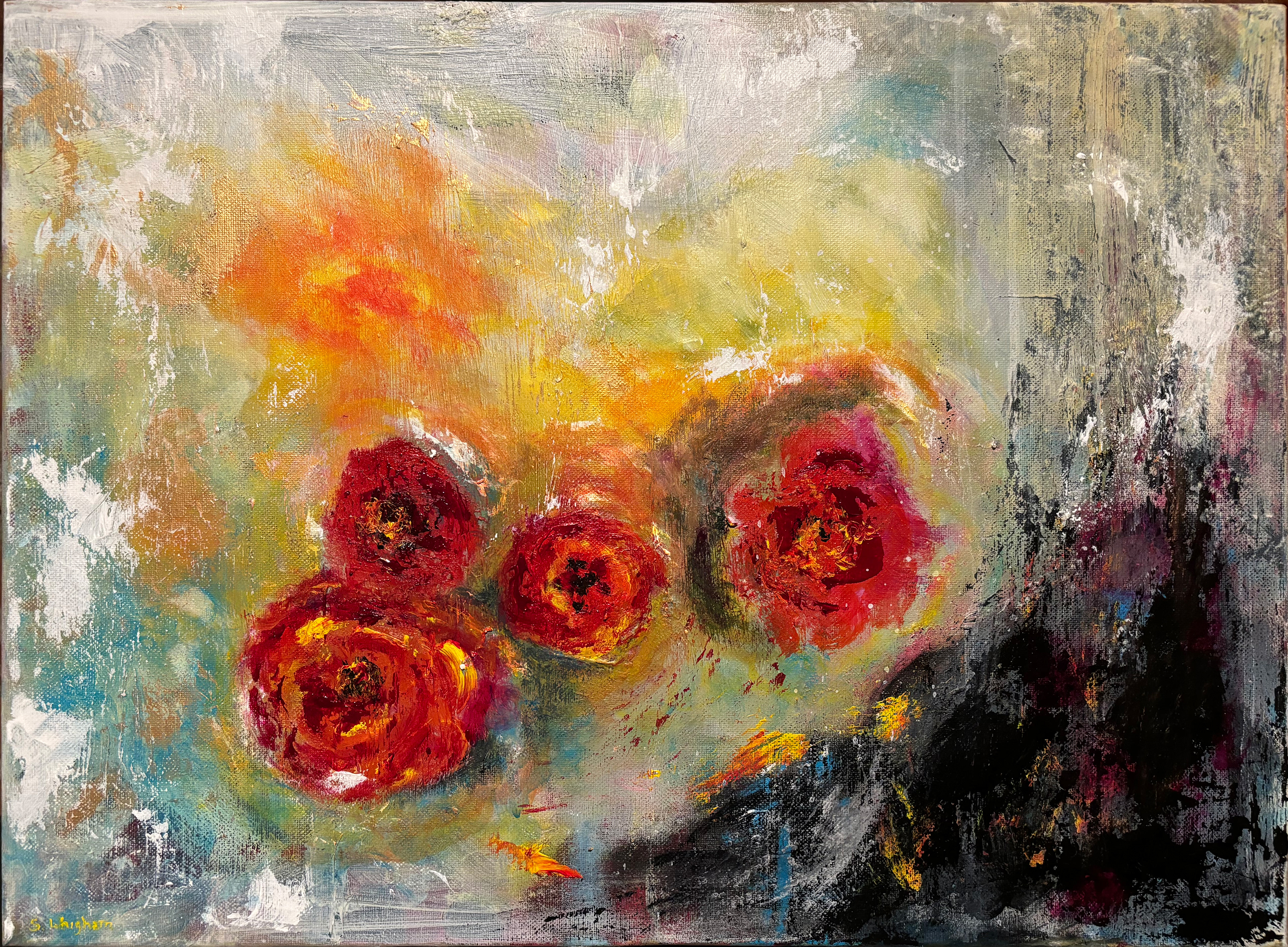 "A perfect day for letting go" 2024 24"x18" Acrylic on Canvas $295