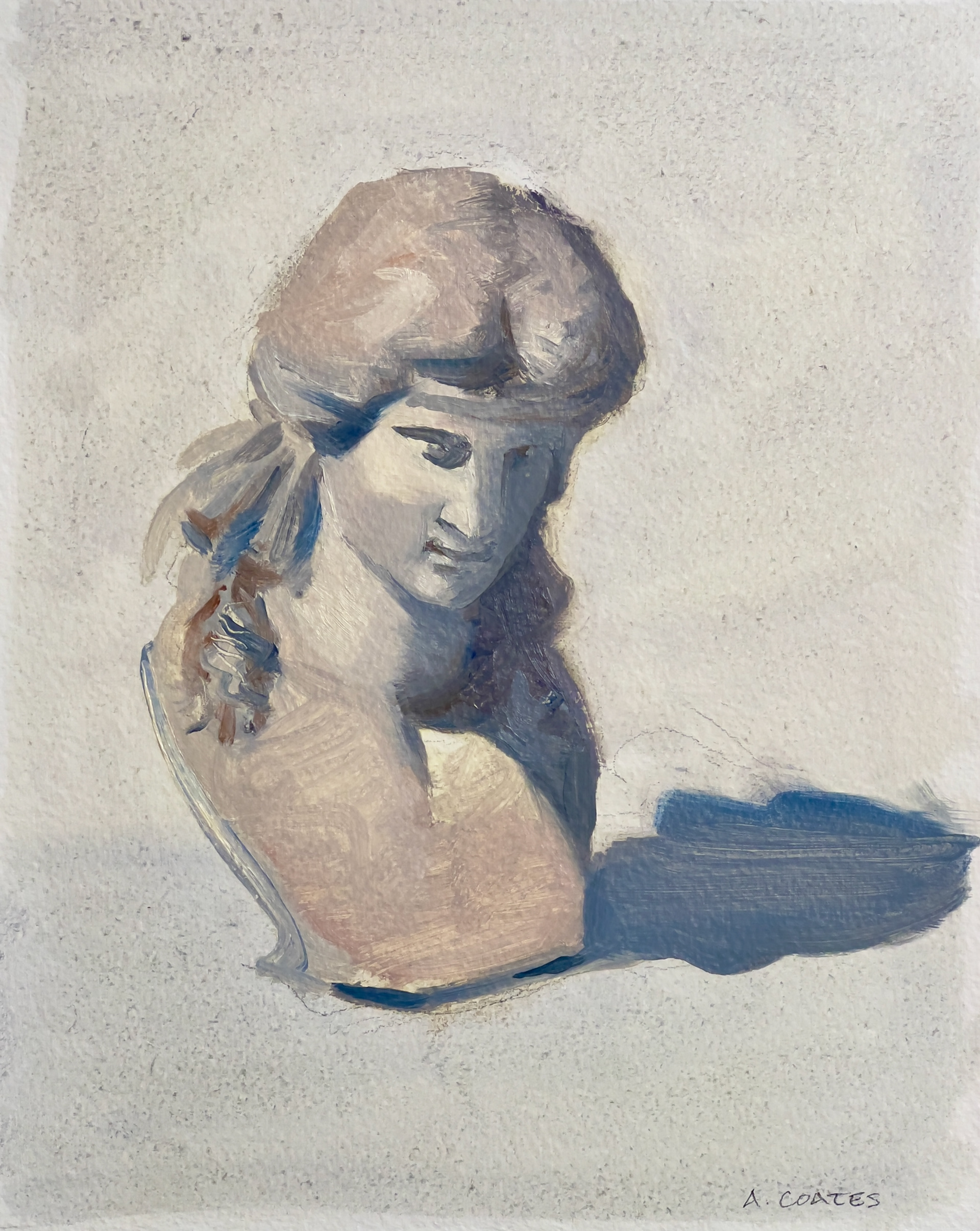 “Plaster Bust”, Oil on Prepared Oil Paper, 8" x 10"