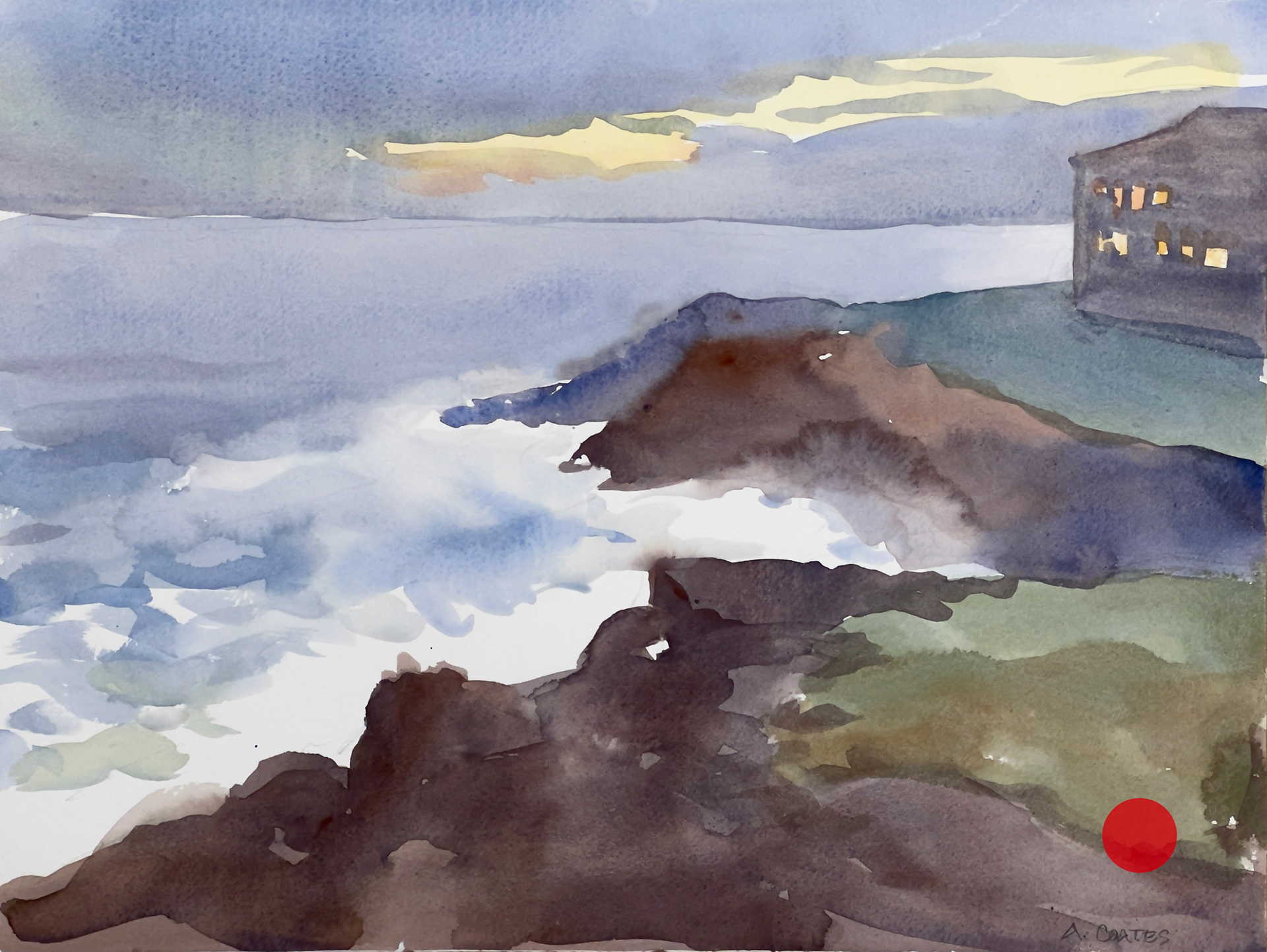 *Sold* "Depoe Bay II", Watercolor on Paper, 12" x 9"