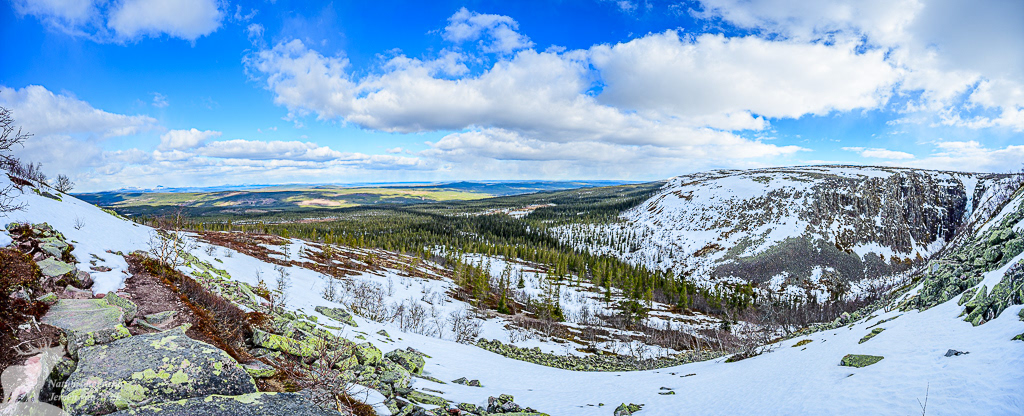 Vallei bij de Njupeskär waterval, Fulufjället Nationaal Park