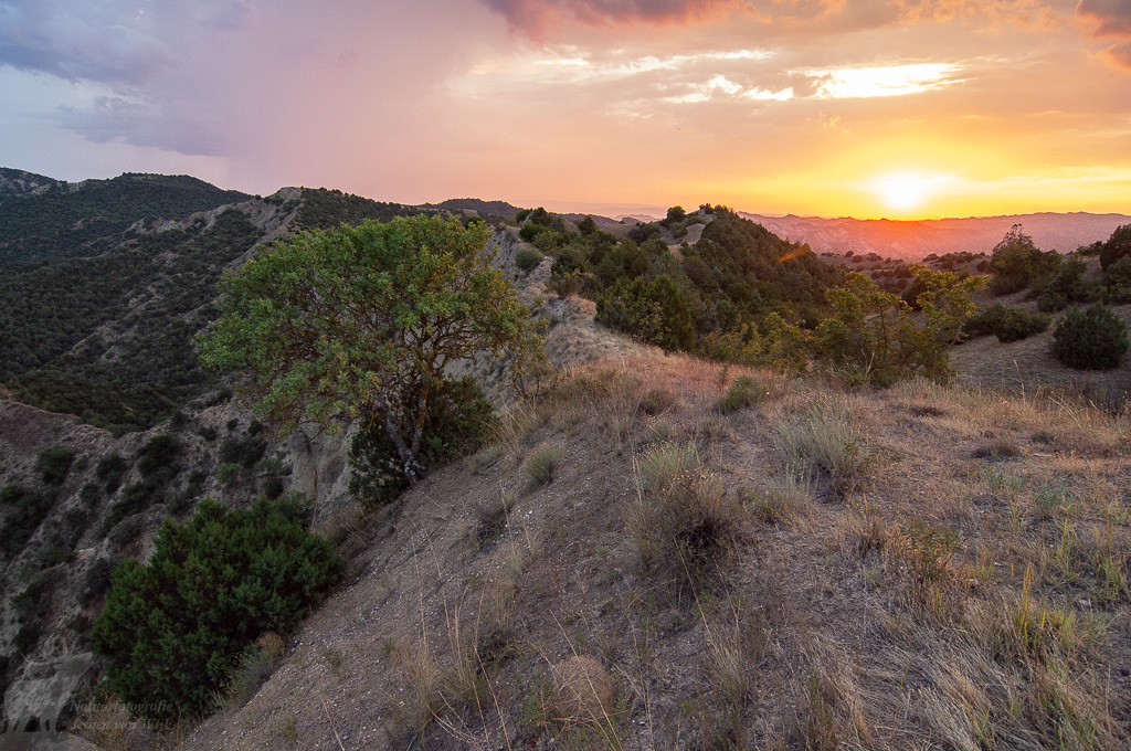 Zonsondergang in Vashlovani Nationaal Park