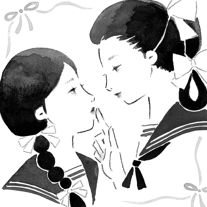 オール讀物 第6回　酒井順子　「女子校文学」挿絵