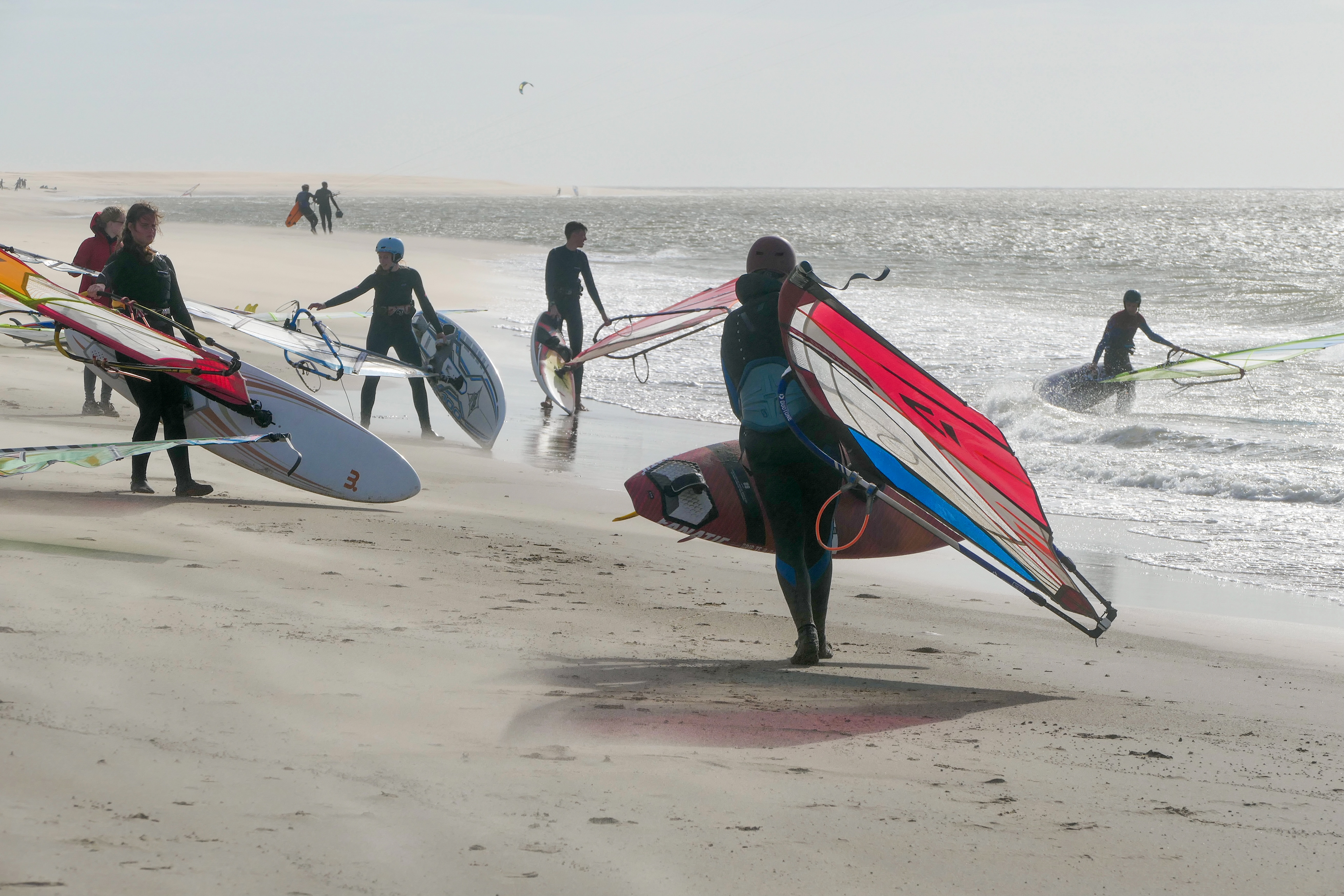 Surfing on the North Sea in The Netherlands