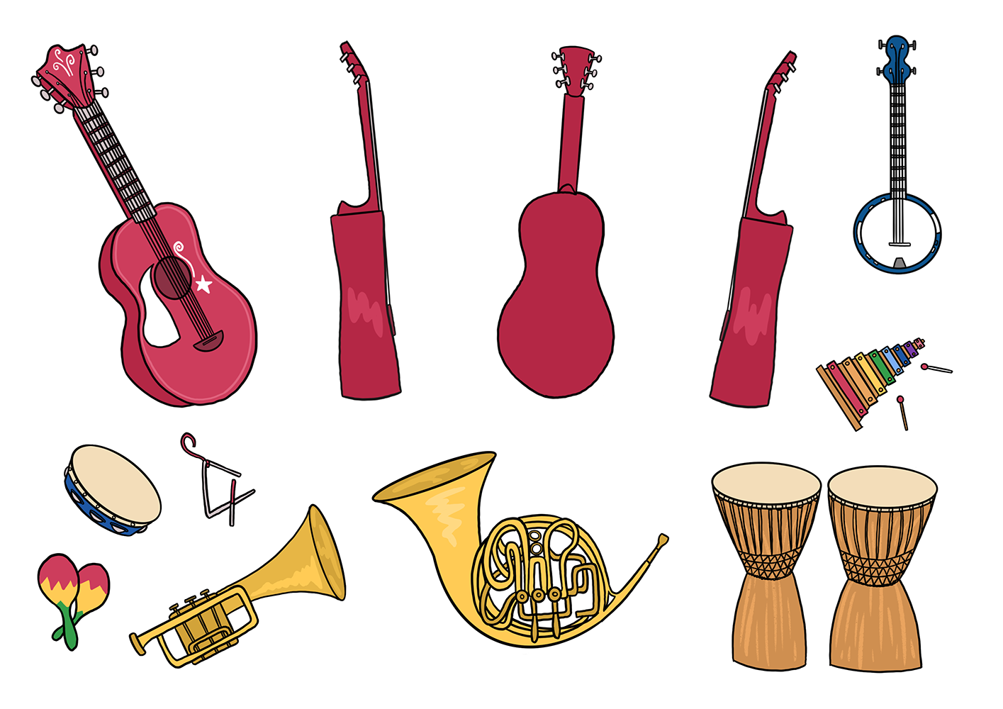 Musical instruments prop practice