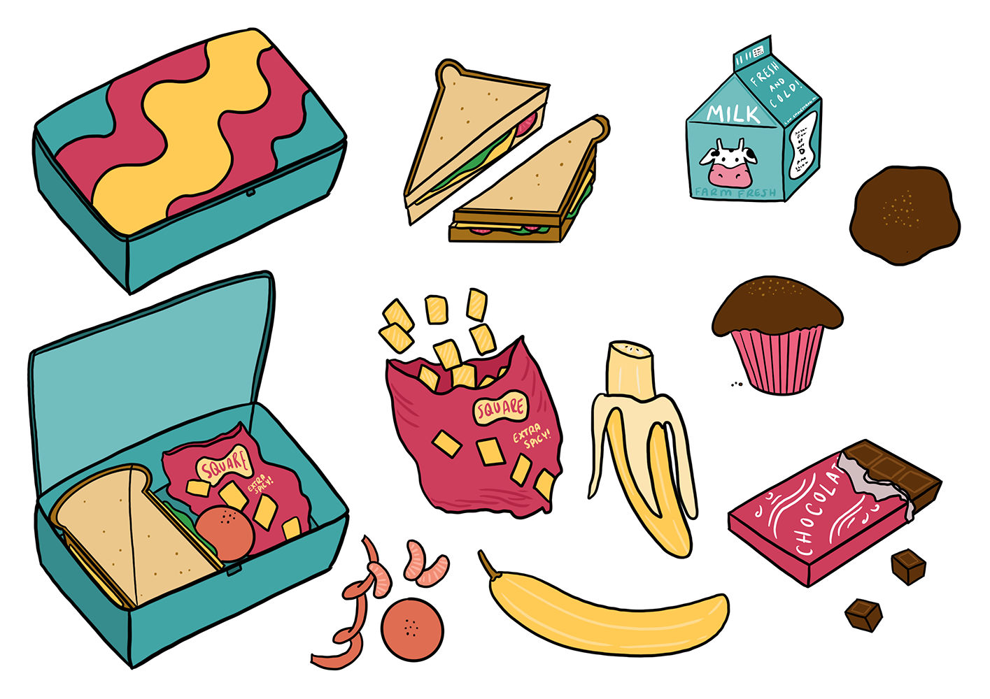 Food prop practice; the lunchbox design was used as a prop in the short 2D film 'Something Different'