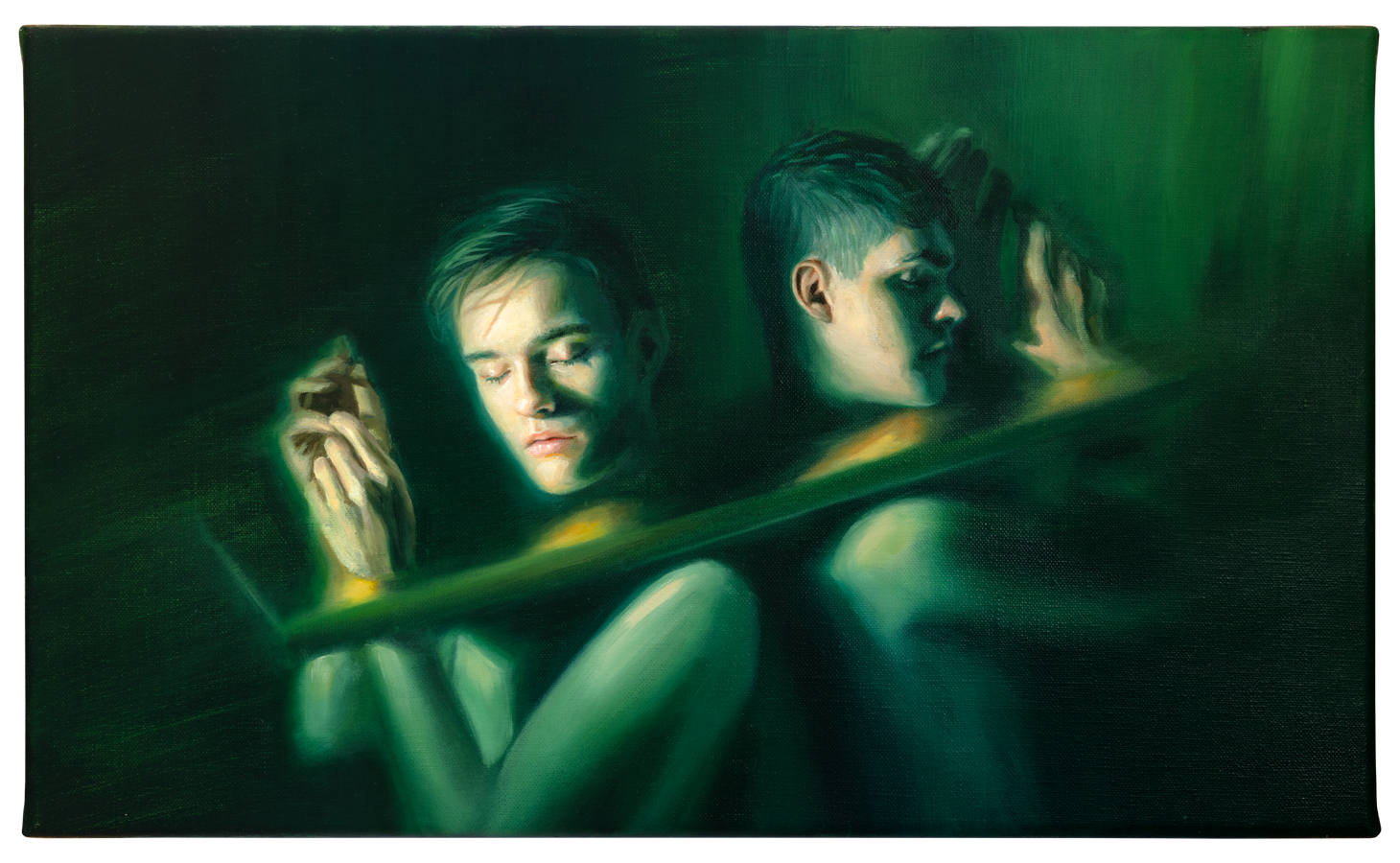 Manicis III · Nebula, Robbin Veldman, 2025, 30 × 50 cm, oil on canvas,