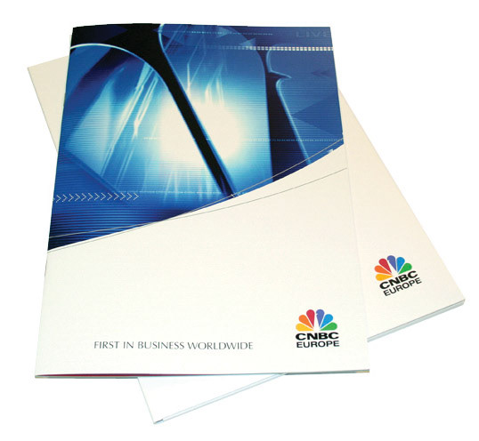 CNBC Europe Sales Literature. Folder and Inserts which include programme schedule and rates card