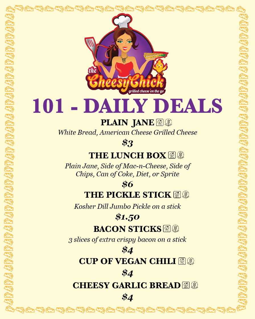 The Cheesy Chick Menu Boards