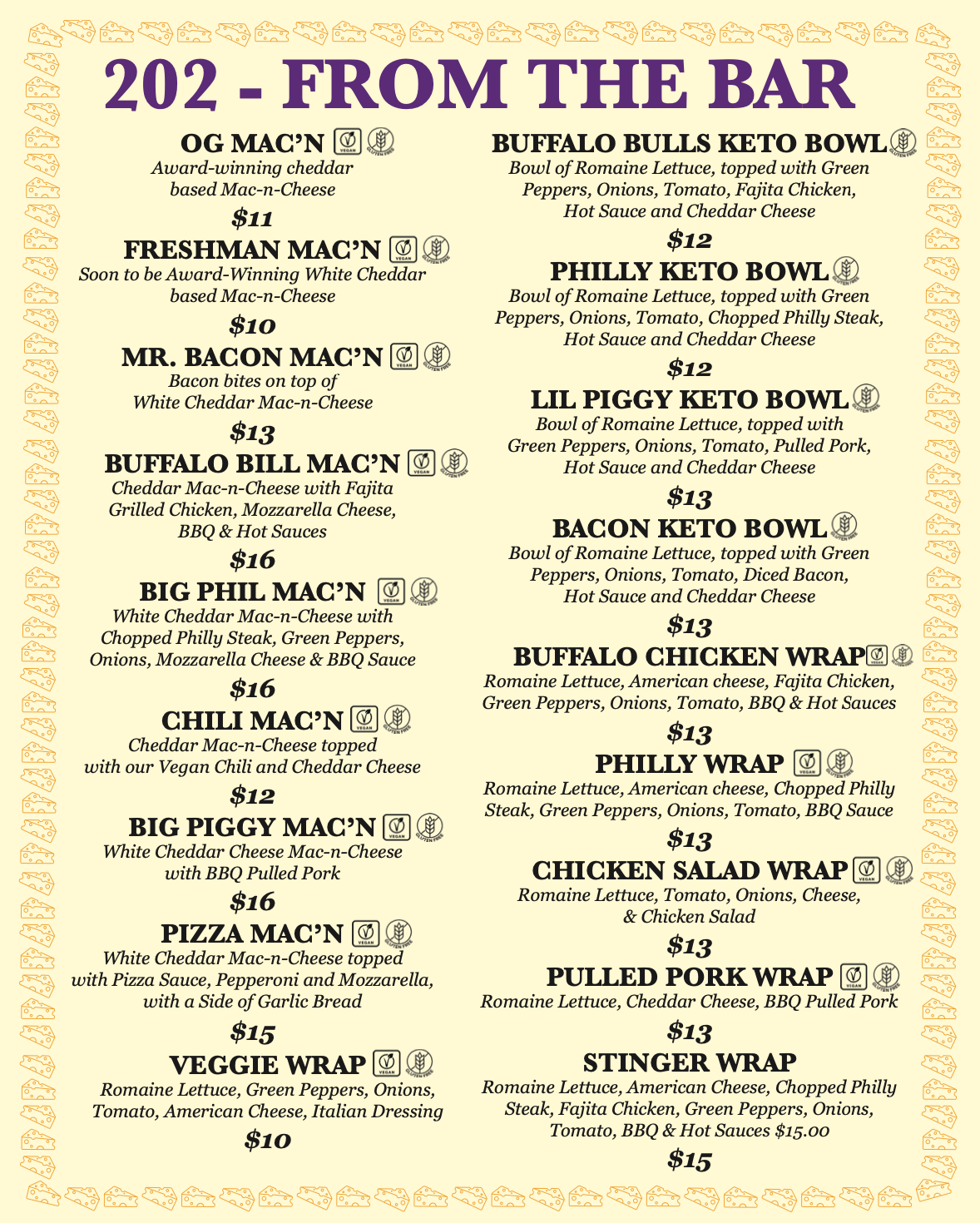 The Cheesy Chick Menu Boards