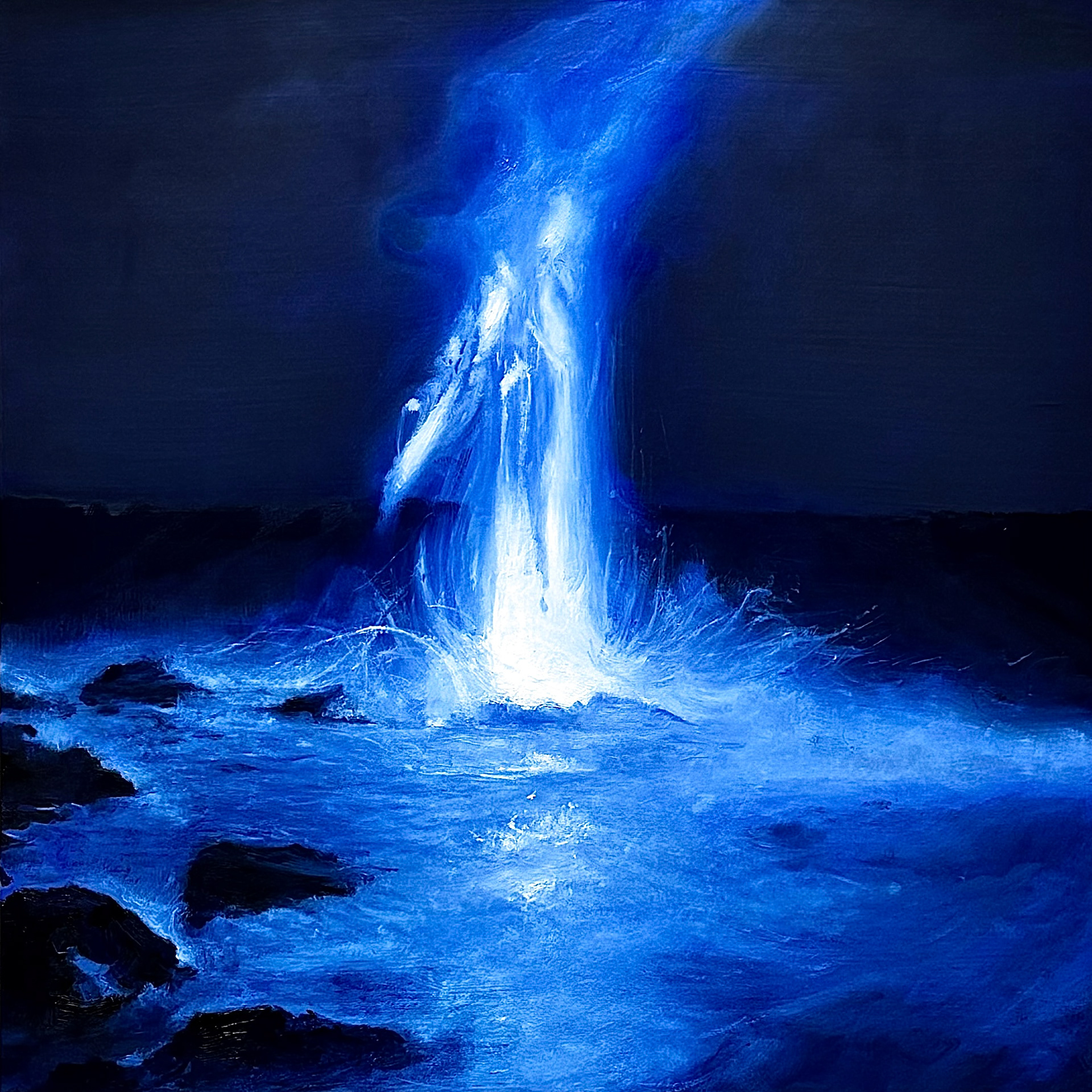 Beomgamsansoo W9 Oil on linen, 50 x 50 cm. (19.7 x 19.7 in.), 2023