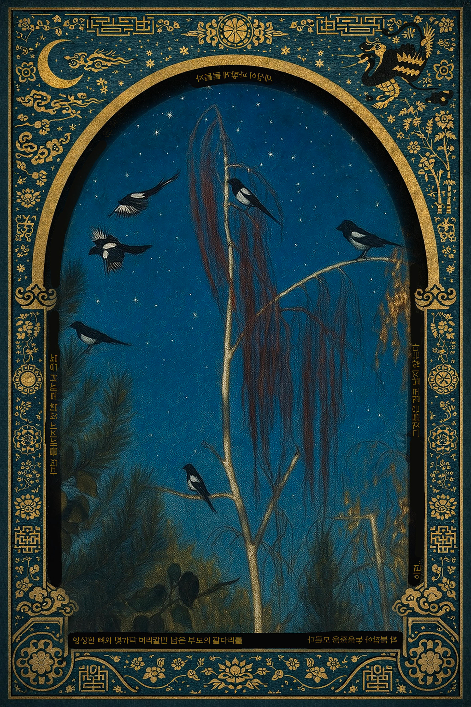 Lingering Gaze: Border Night, Oil and water-based pigment on linen, 90 x 60 cm (35 x24 in), 2026