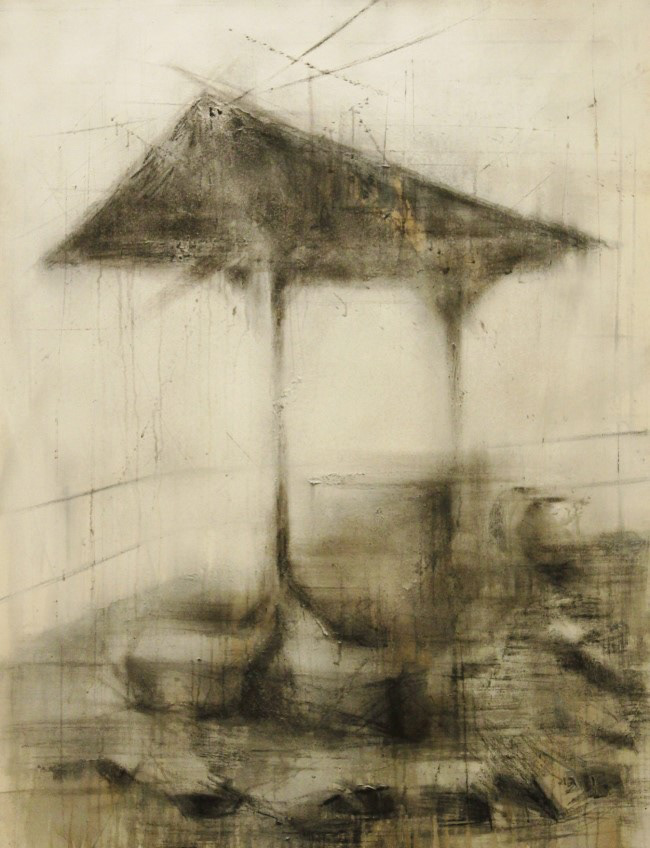 Well, Oil and aerosol spray paint on canvas, 91 × 116.7 cm (36 × 46 in.), 2011