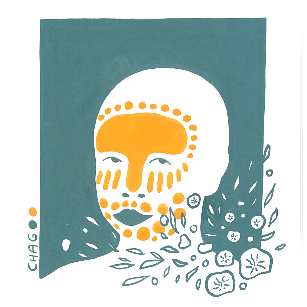 Femmes fleurs - Peinture réalisée à la gouache
