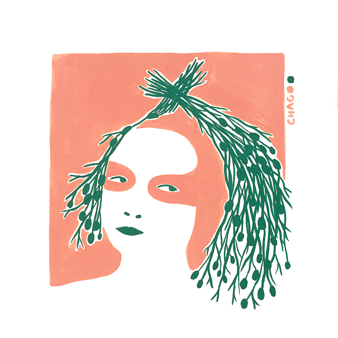 Femmes fleurs - Peinture réalisée à la gouache