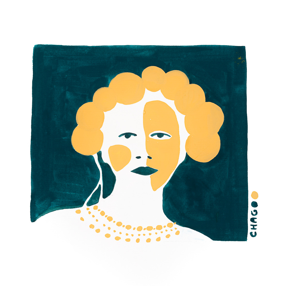 Femmes fleurs - Peinture réalisée à la gouache