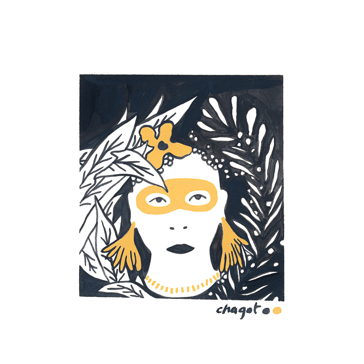 Femmes fleurs - Peinture réalisée à la gouache