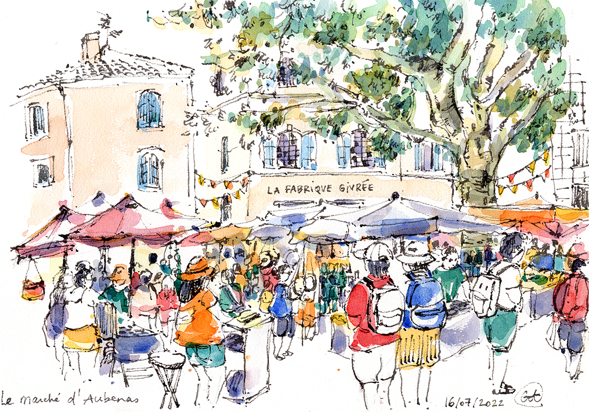 Aubenas place du chateau