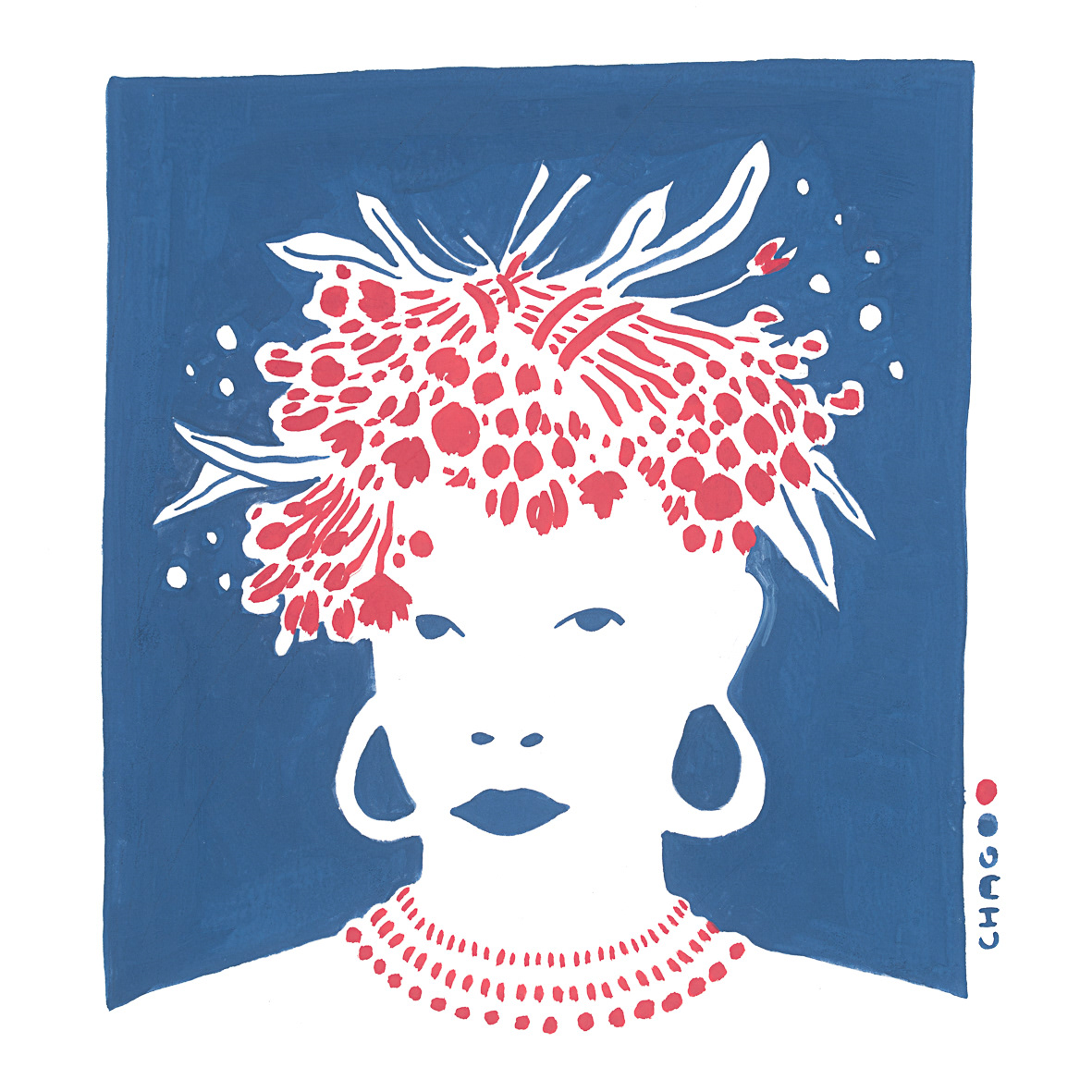 Femmes fleurs - Peinture réalisée à la gouache