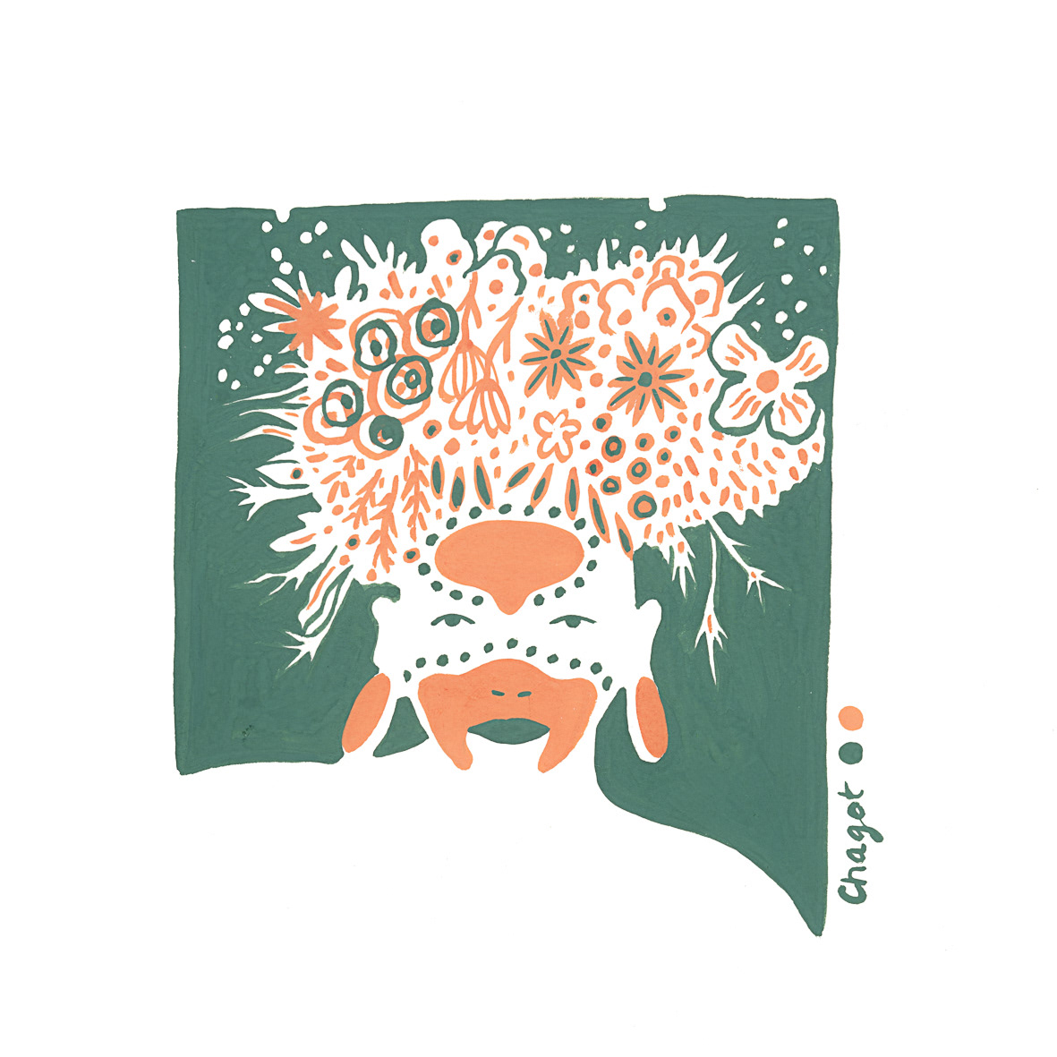 Femmes fleurs - Peinture réalisée à la gouache