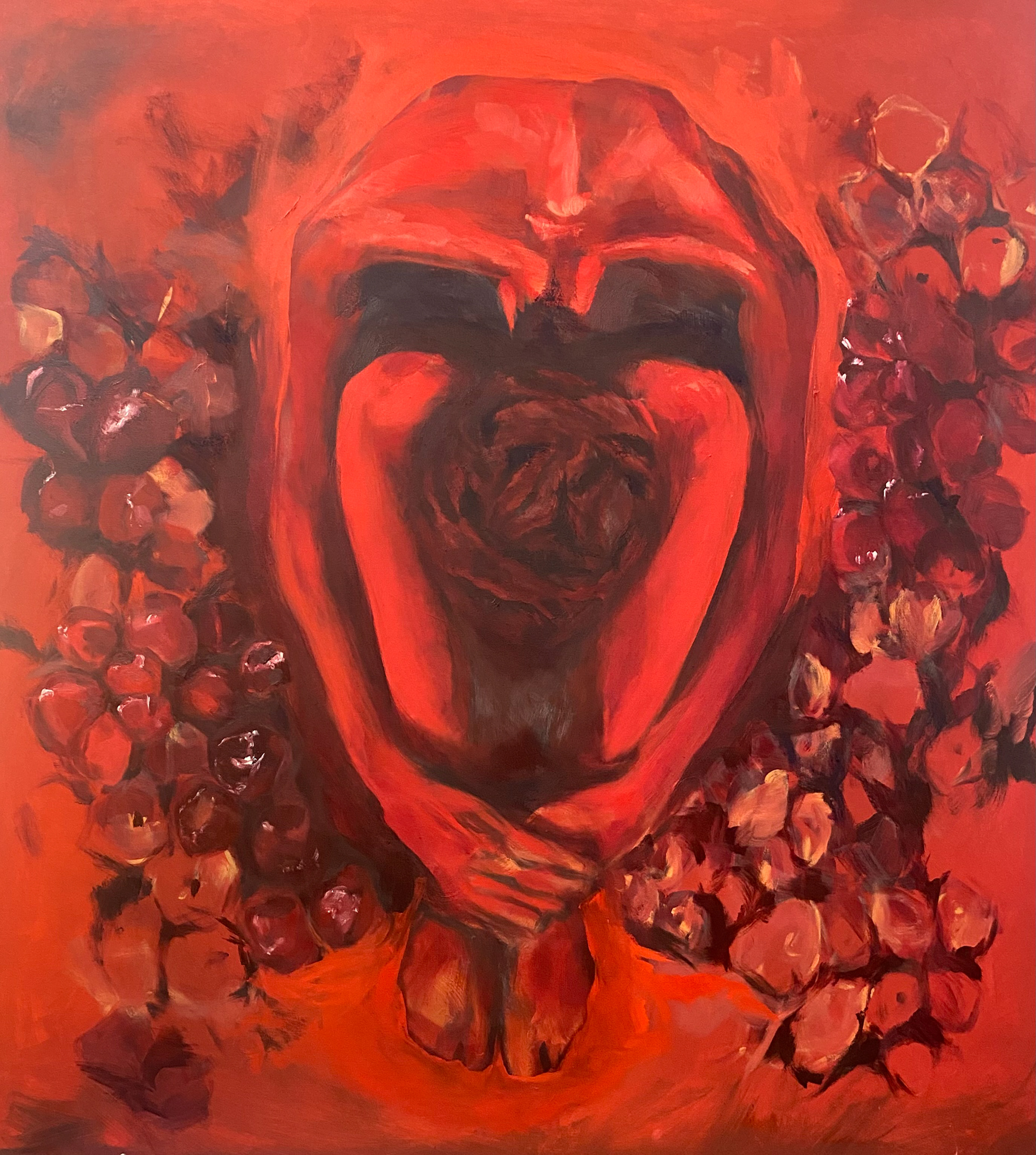 In-progress, "Near Doctor", 53 x 59 in, 2022-