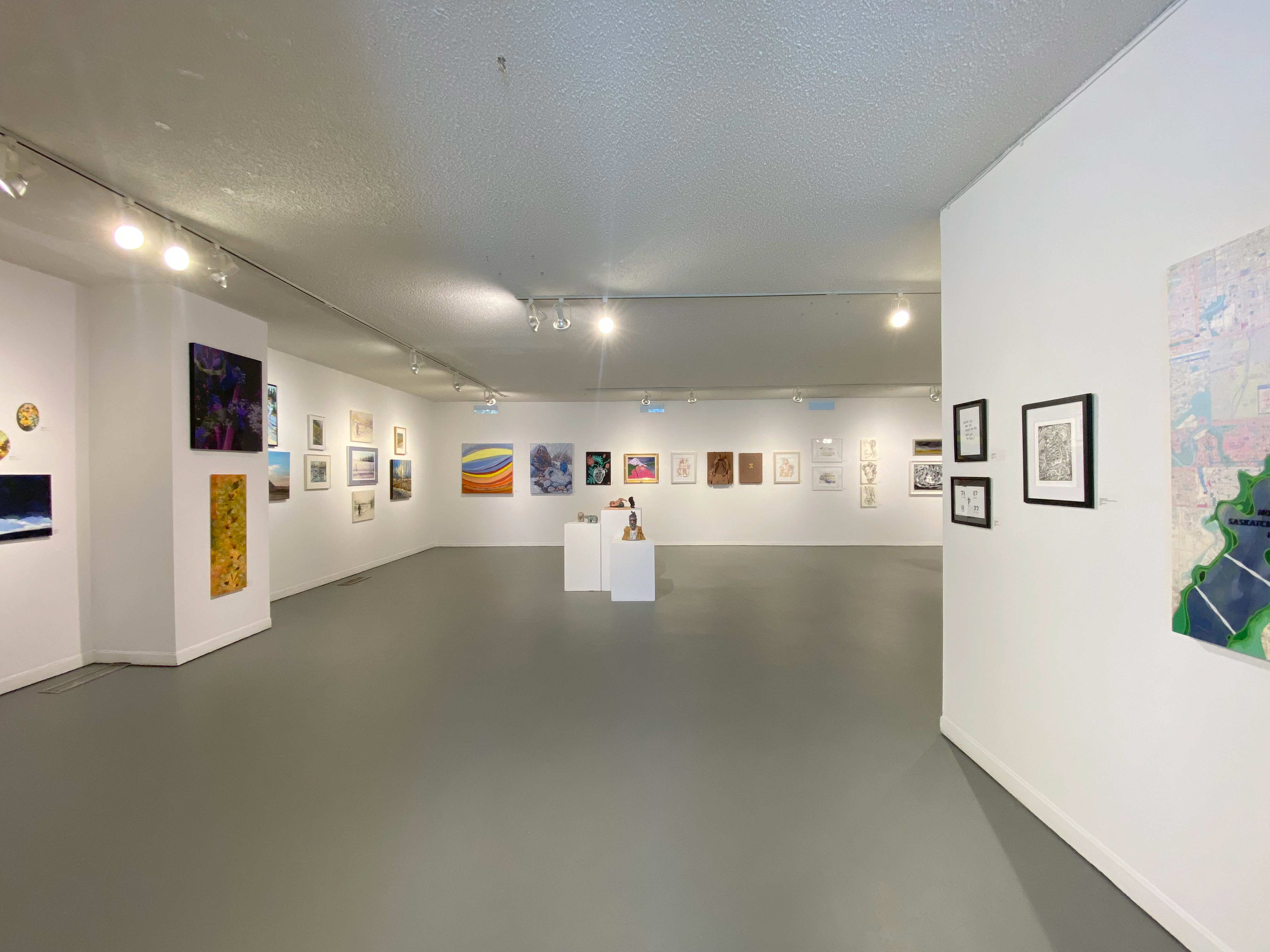 Installation fragment of Land as Muse: Contemporary Art Concepts from Edmonton/34th Annual Members’ Show | Co-curation | 2022 | Harcourt House Artist Run Centre | Edmonton, AB