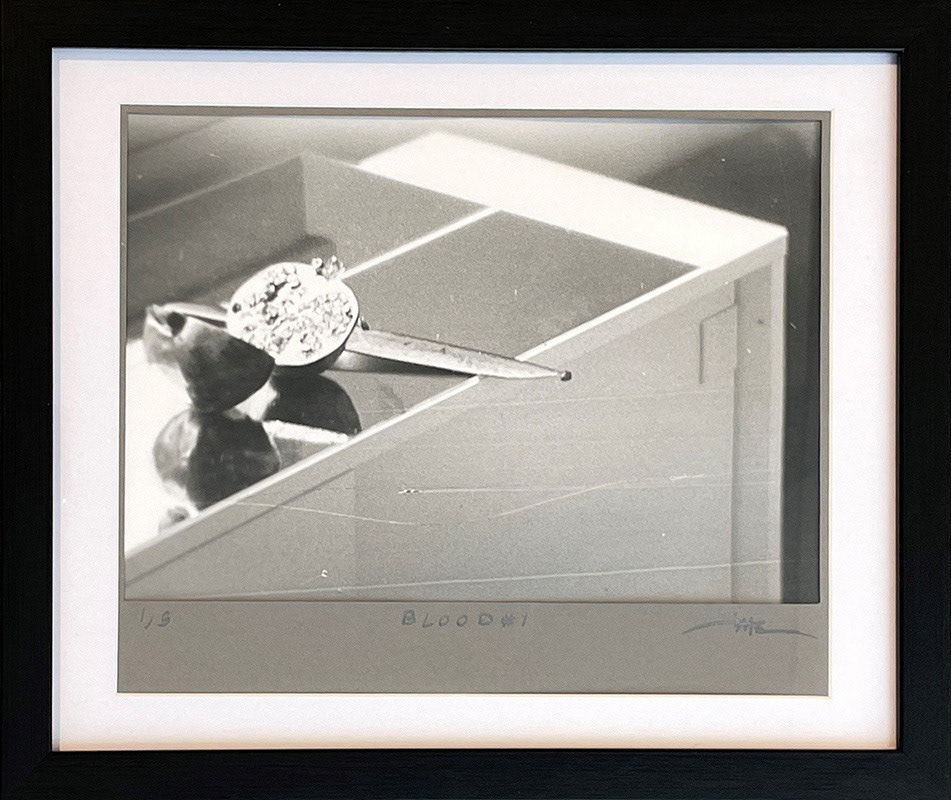 Asal Andarzipour “B L O O D # 3” 2021, gelatin silver print, 10.25 x 12.75 inch