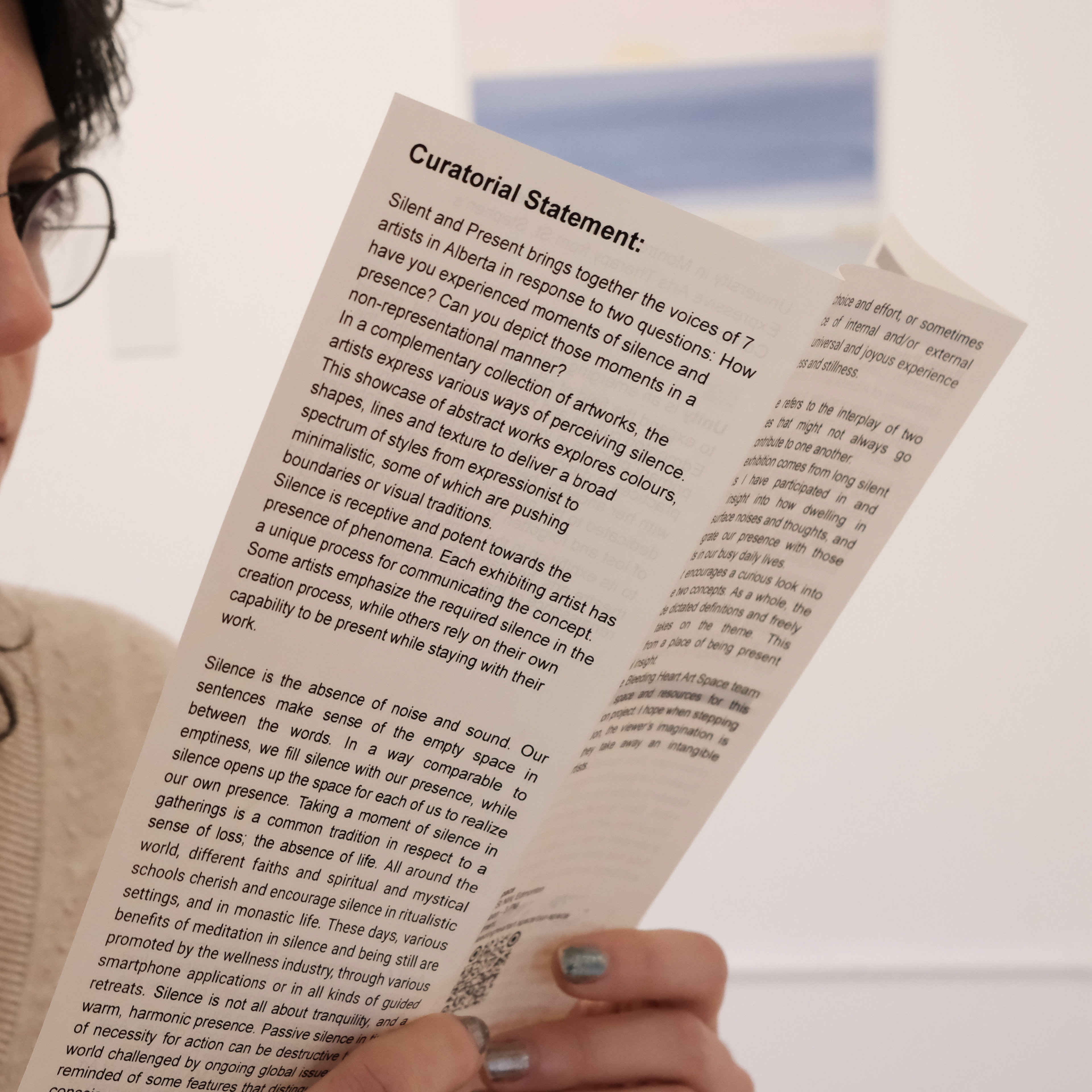 Exhibition Brochure for Silent and Present | Guest Curation | 2023 | Bleeding Hear Art Space | Edmonton, AB