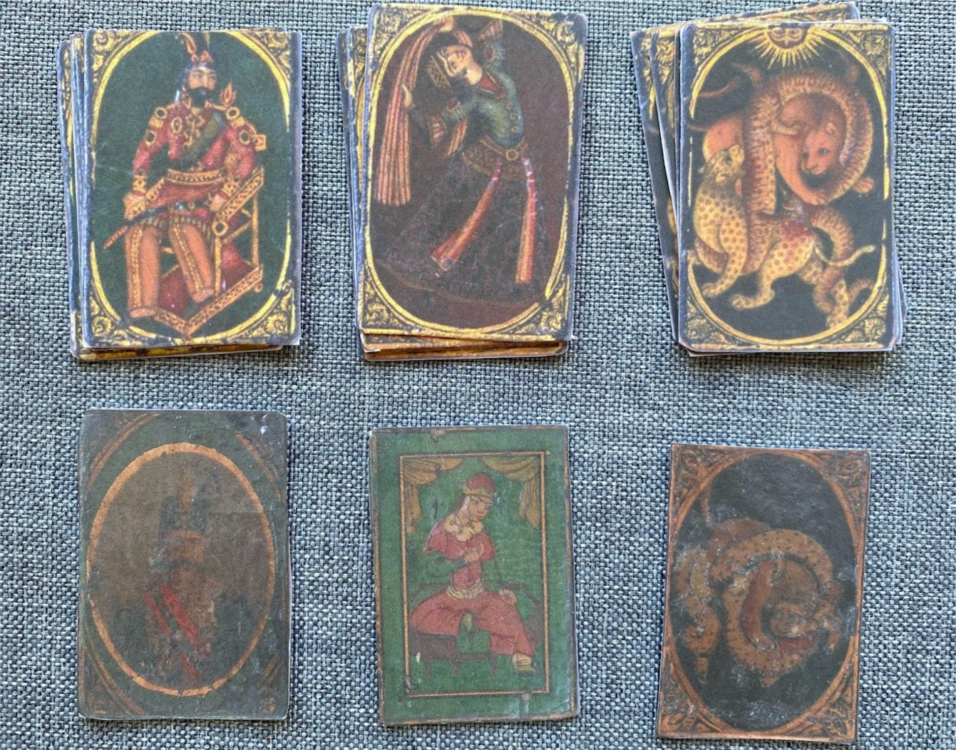 Comparing mockup replicas of Ganjifa Cards held at the Metropolitan Museum of Art and Brooklyn Museum