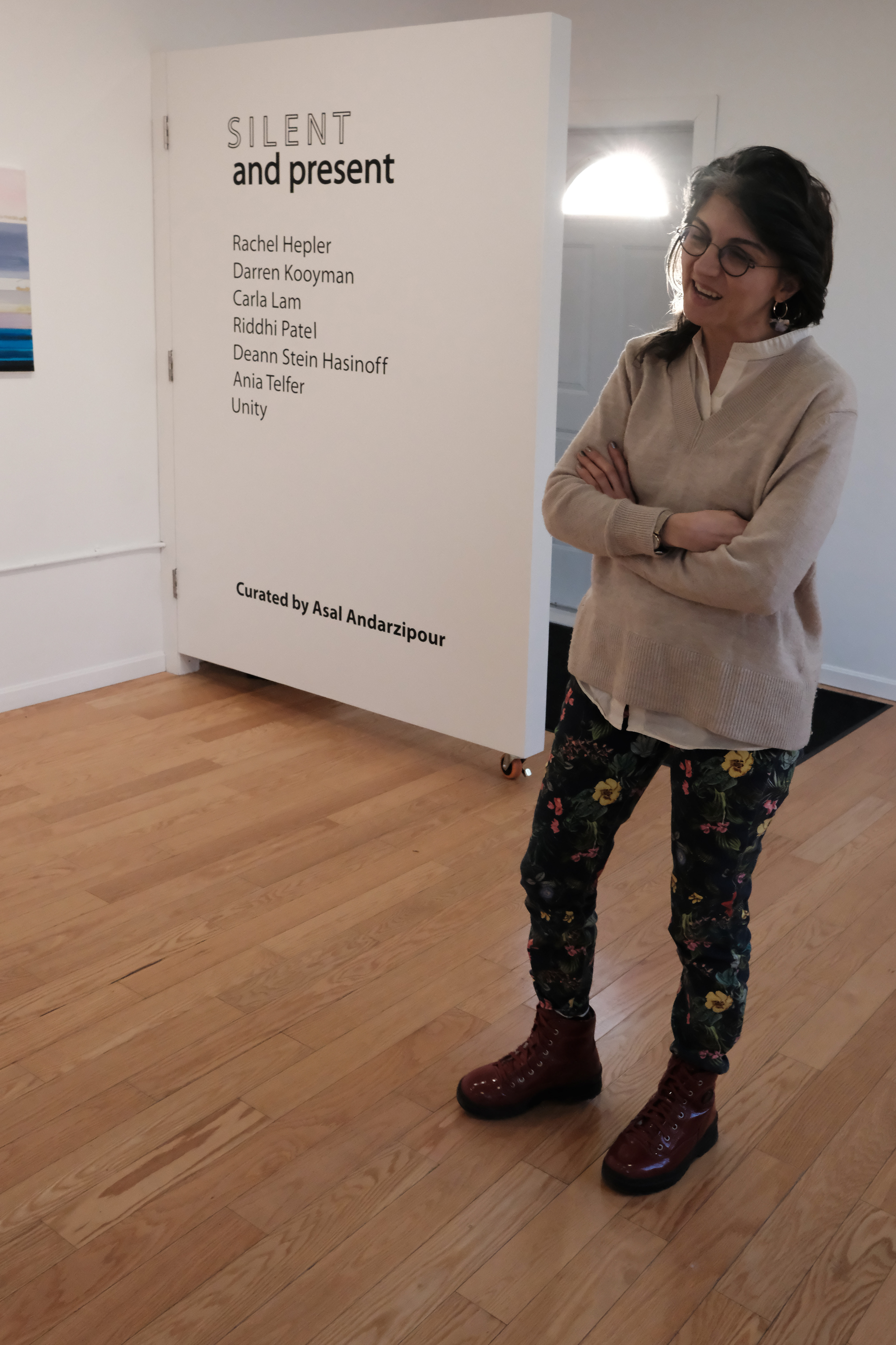 Exhibition Signage for Silent and Present | Guest Curation | 2023 | Bleeding Hear Art Space | Edmonton, AB