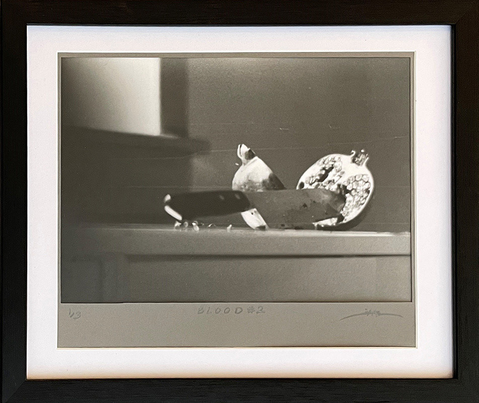Asal Andarzipour “B L O O D # 2” 2021, gelatin silver print, 10.25 x 12.75 inch