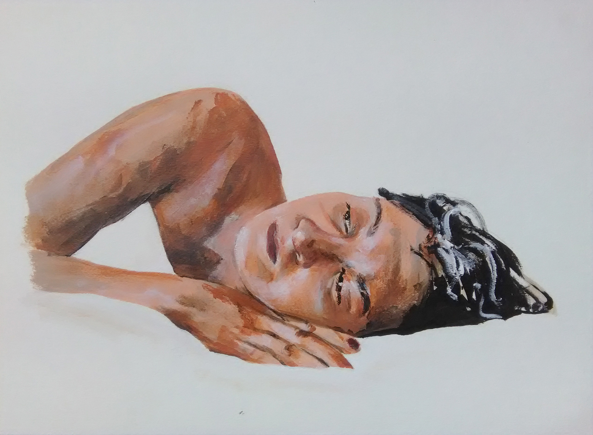 Asal Andarzipour, "Pillow Talk-2", acrylic on paper, 11x15 inches, 2018