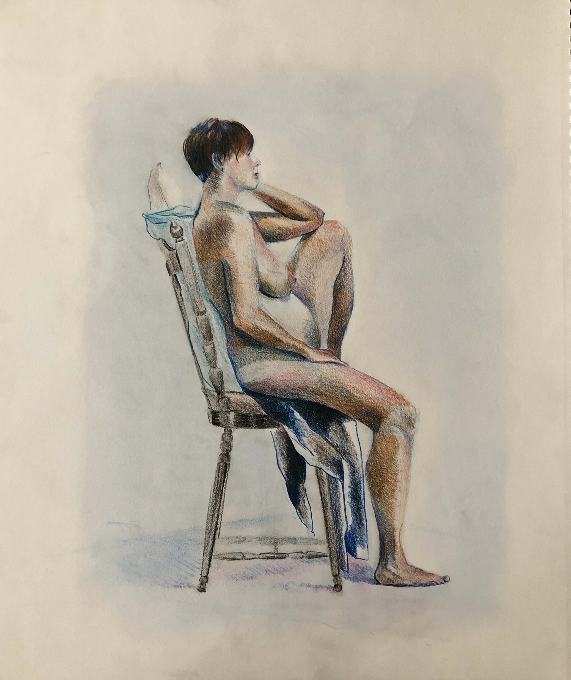 Asal Andarzipour, "Untitled", colour pencil and pastel on paper, 14 * 17 inches, 2020