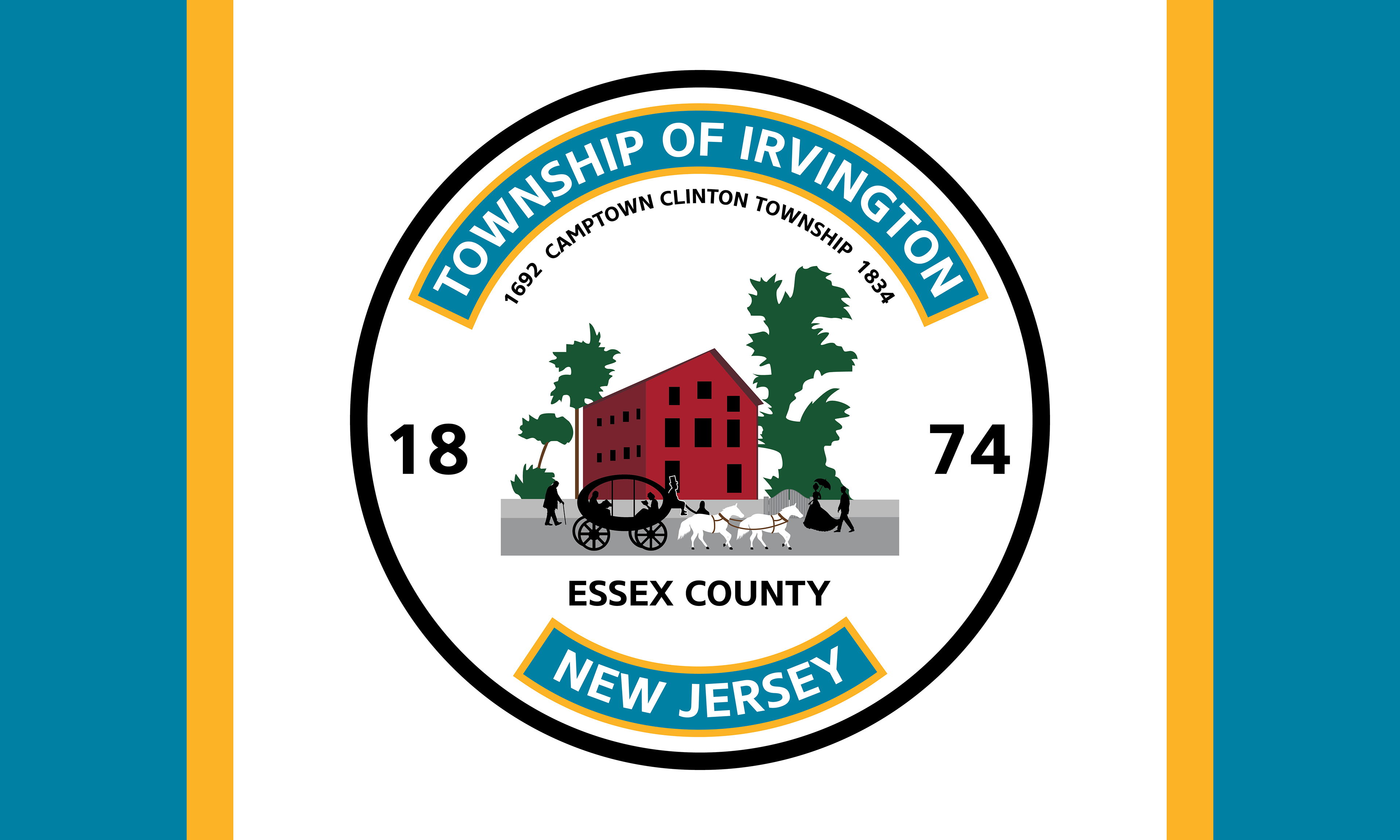 The official flag of Irvington, NJ, designed from the ground up by me!