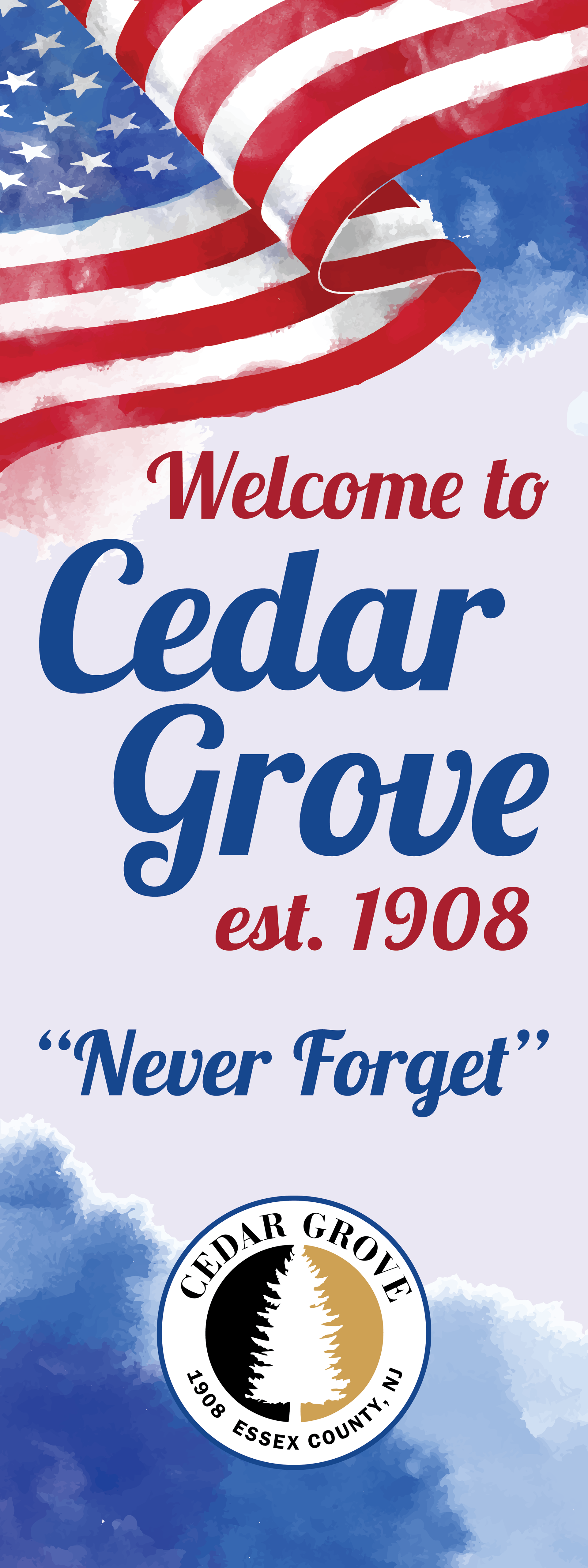 Pole banner that was intended to honor 9/11 victims, but the residents loved them so much they stayed up year round!