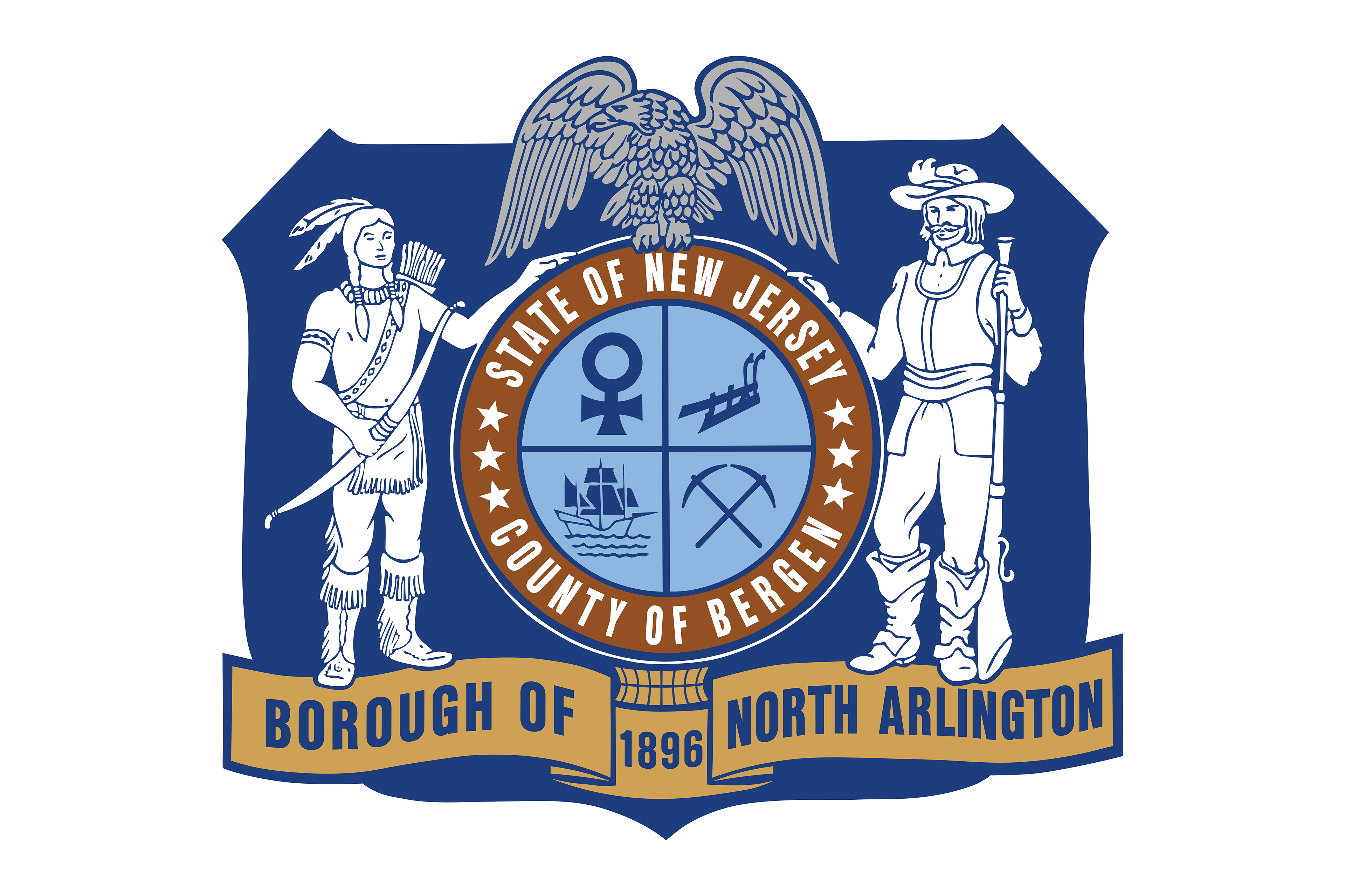 Recreated the former, horribly image traced seal of North Arlington, NJ