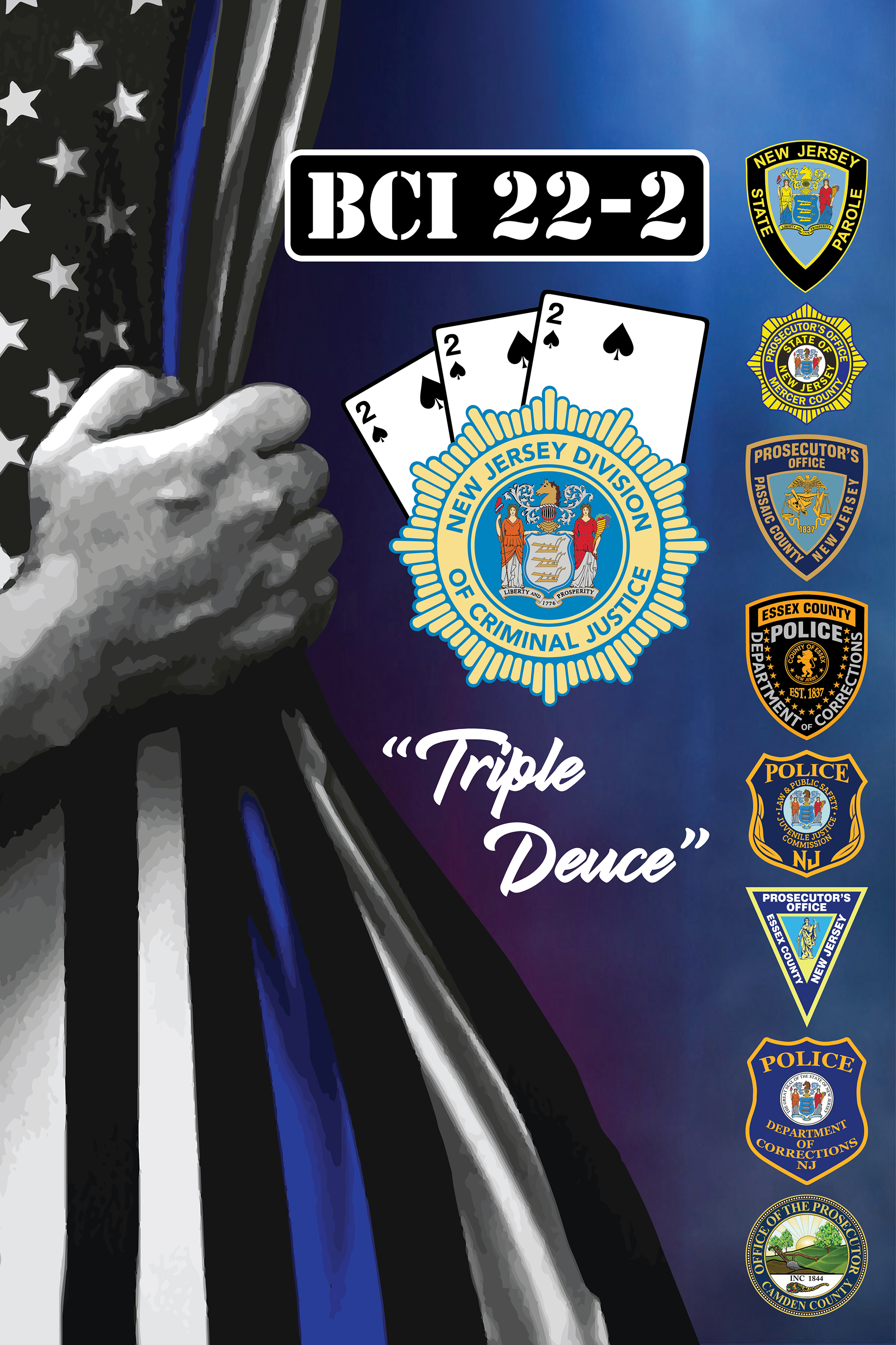 Police academy banner; digitally recreated all patches