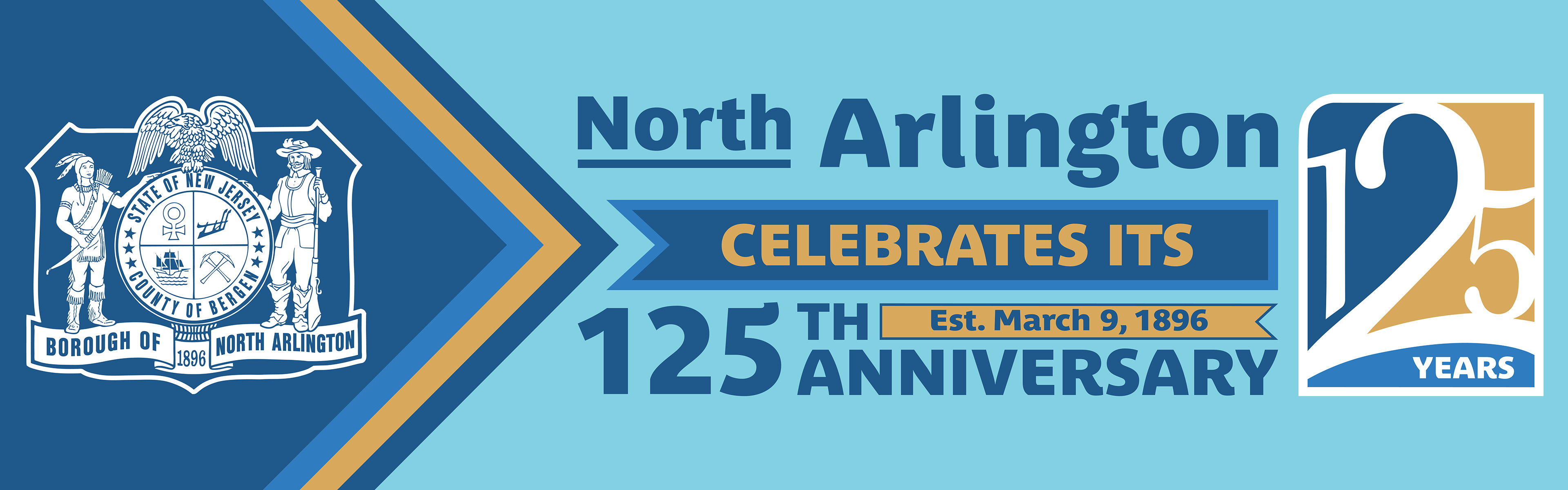 A parade banner for North Arlington's 125th anniversary